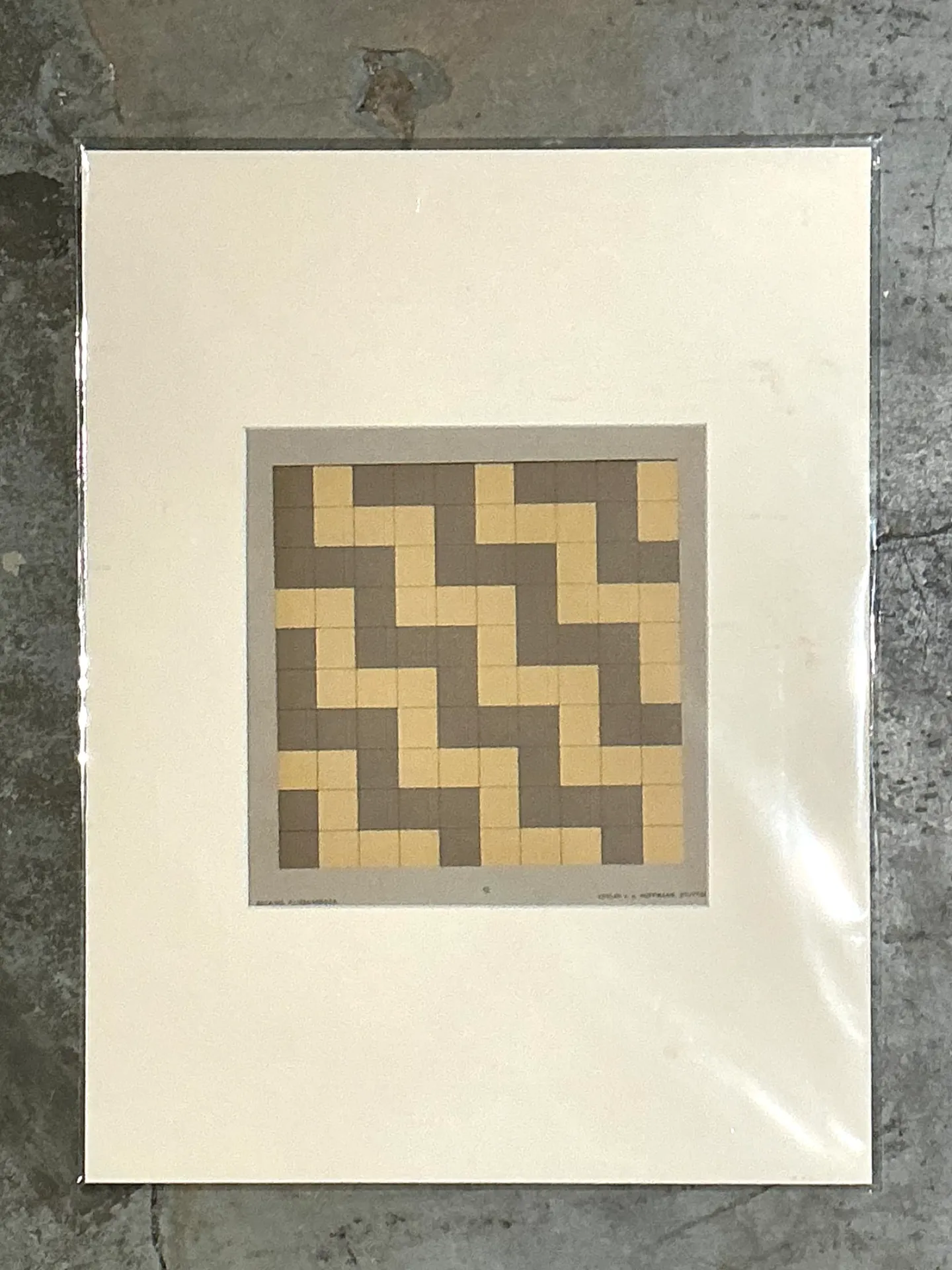 Vintage Geometric Tile Pattern Serigraph — additional photo 1