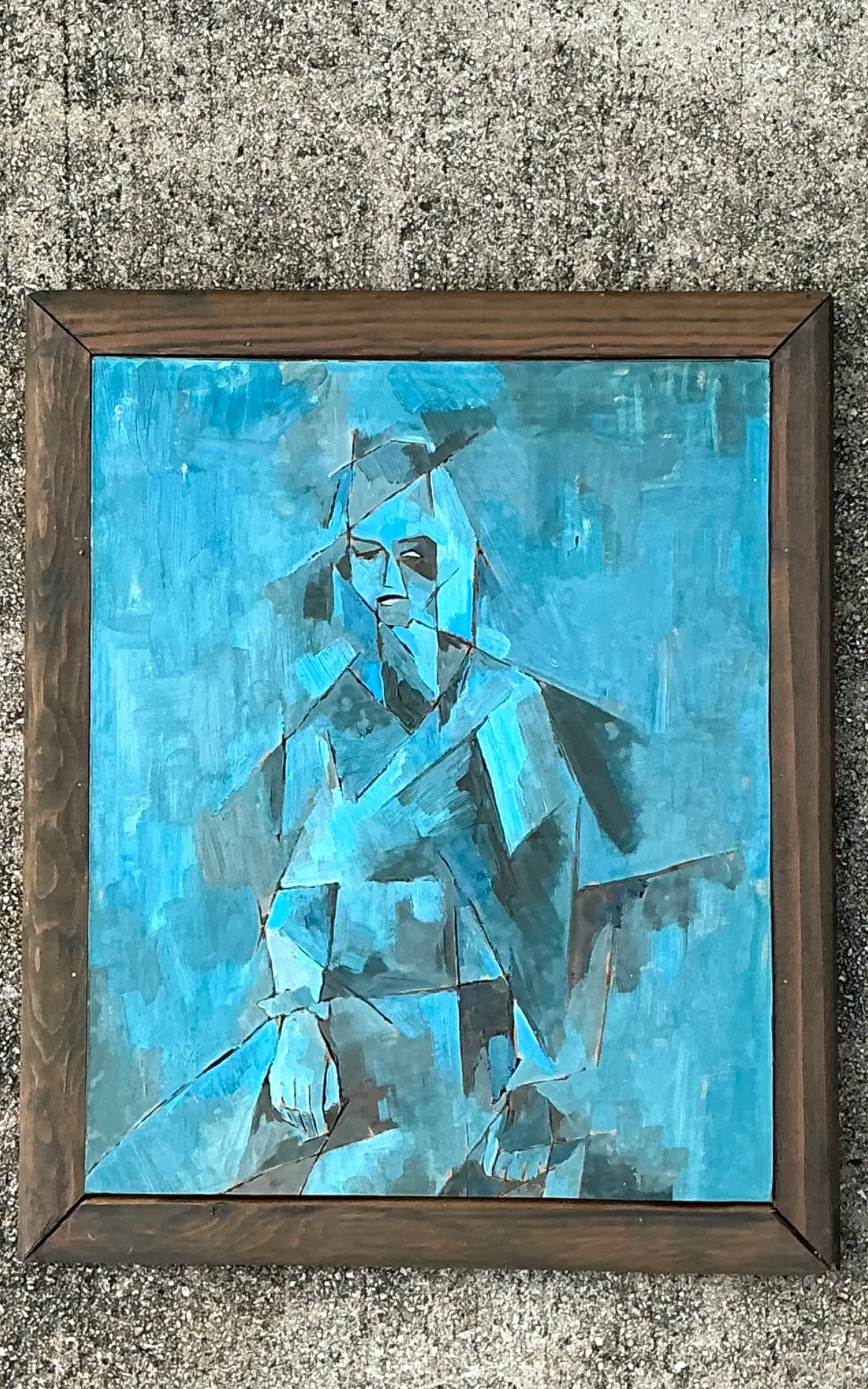 Vintage Abstract Cubist Painting — additional photo 4