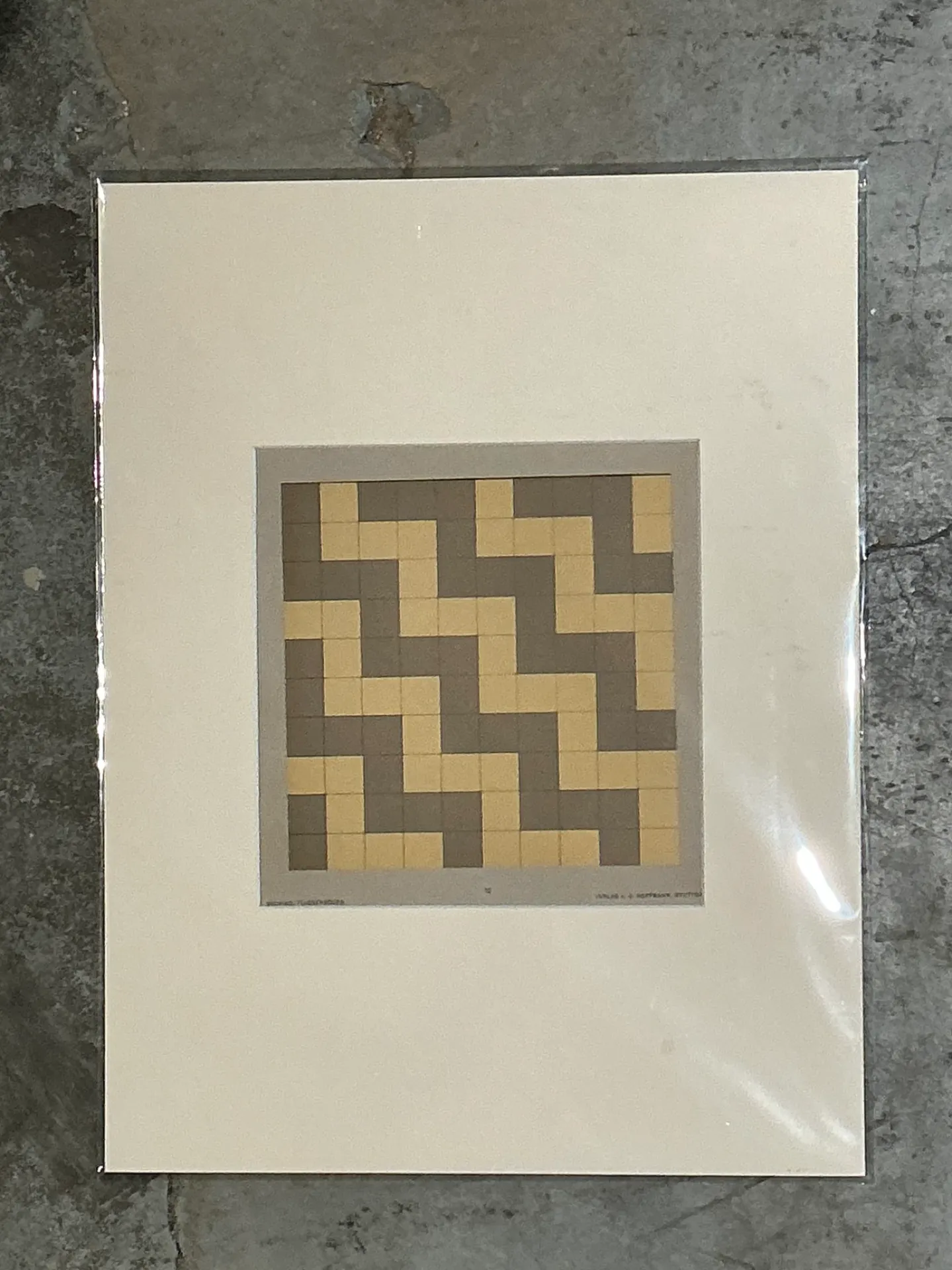 Vintage Geometric Tile Pattern Serigraph — additional photo 4