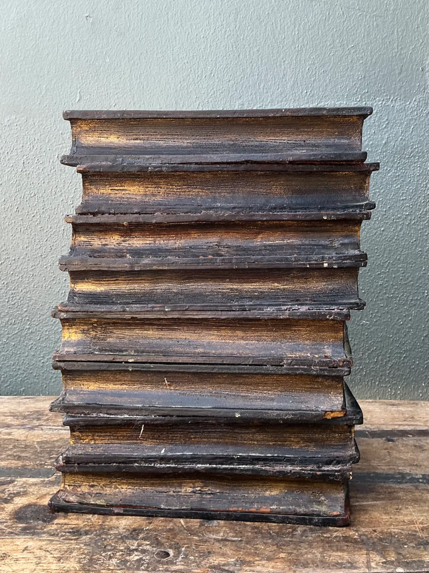 Vintage Resin and Paint Faux Book Stack Drinks Table — additional photo 7