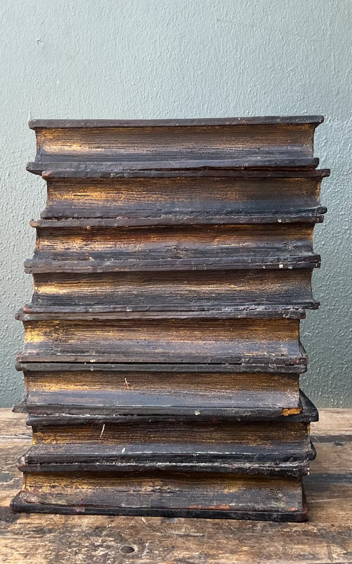 Vintage Resin and Paint Faux Book Stack Drinks Table — additional photo 3