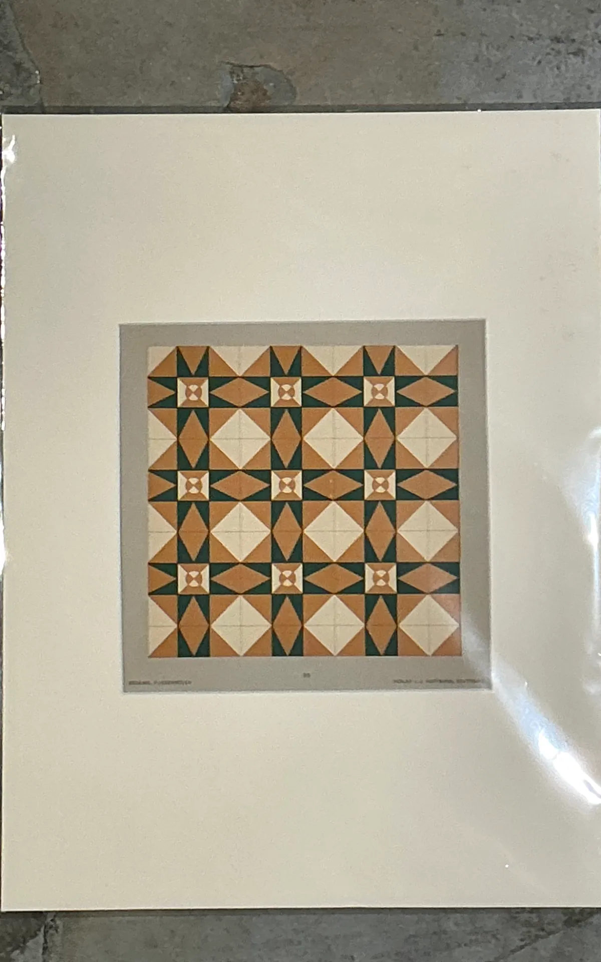 Vintage Mosaic Tile Sample Serigraph