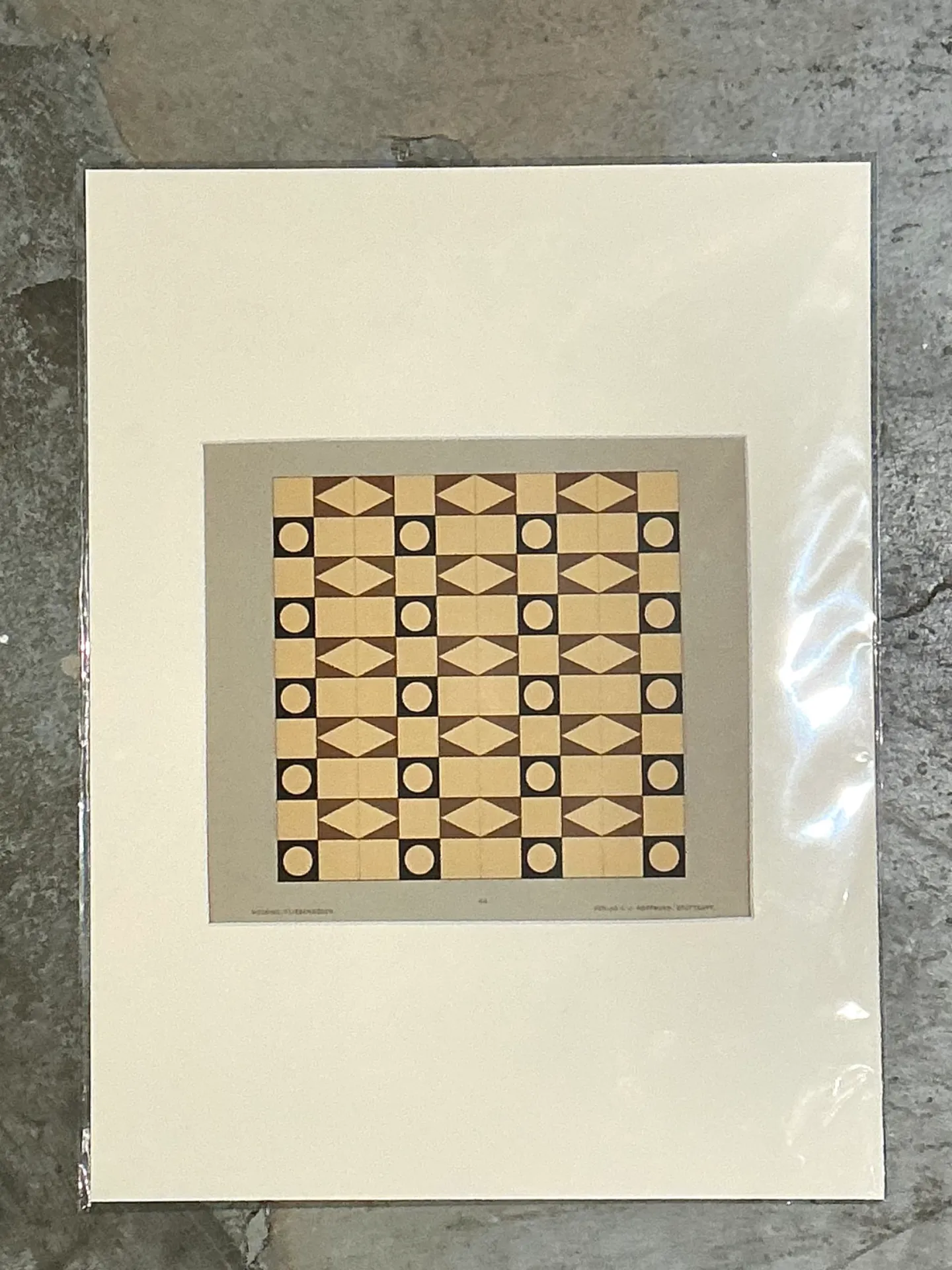 Vintage Mosaic Floor Tile Sample Serigraph — additional photo 3