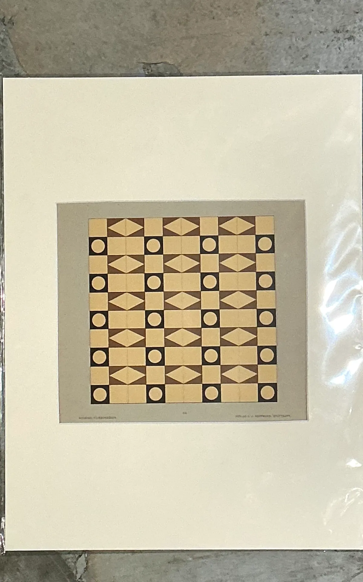 Vintage Mosaic Floor Tile Sample Serigraph — additional photo 3