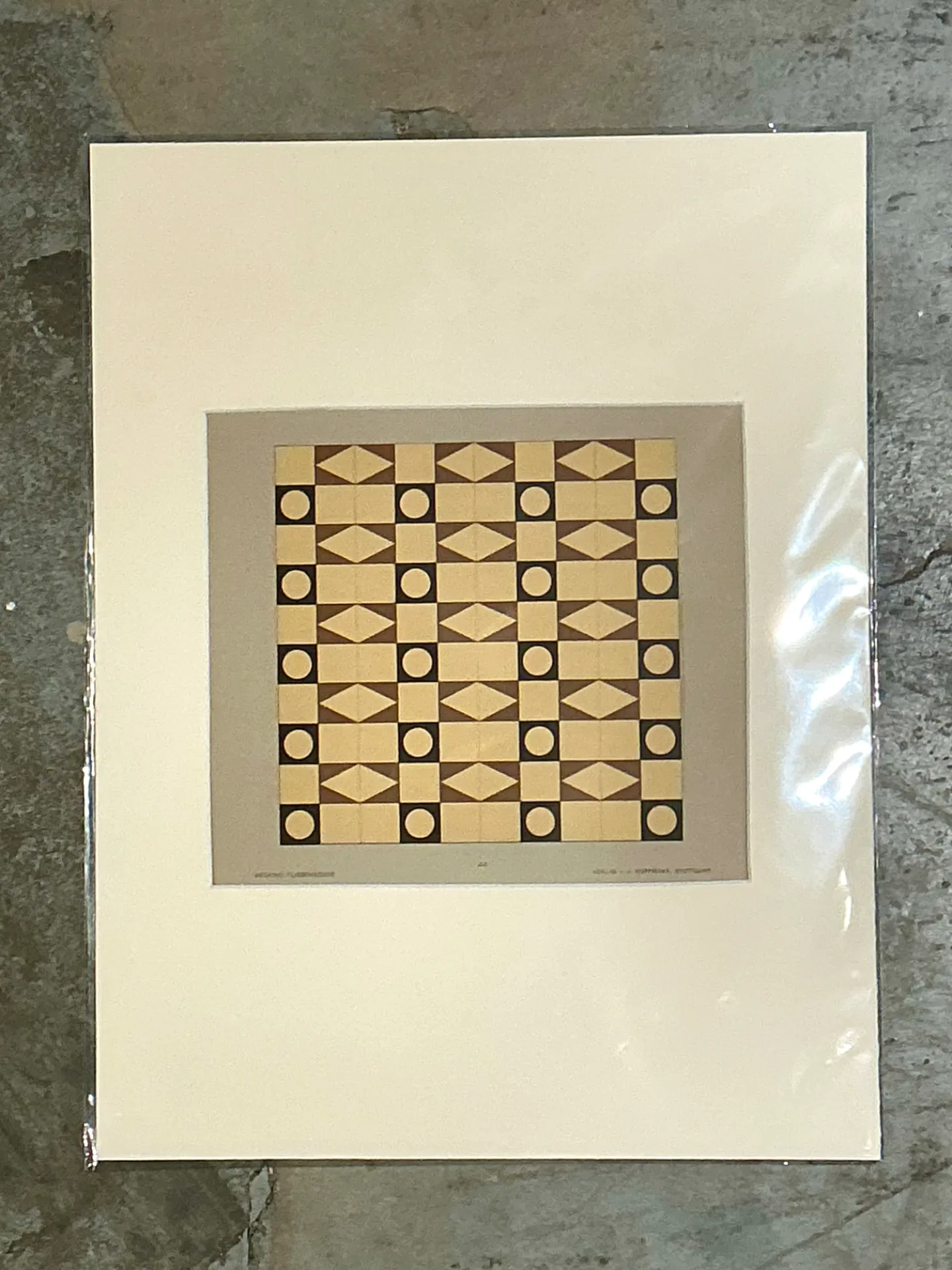 Vintage Mosaic Floor Tile Sample Serigraph — additional photo 4