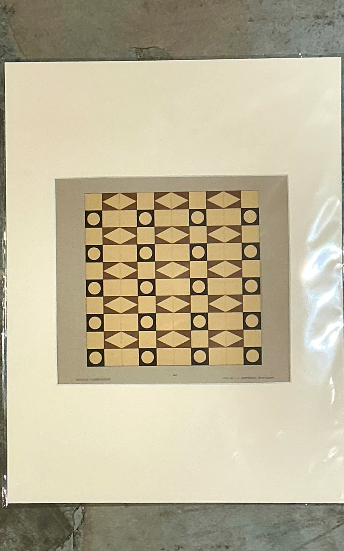 Vintage Mosaic Floor Tile Sample Serigraph — additional photo 4