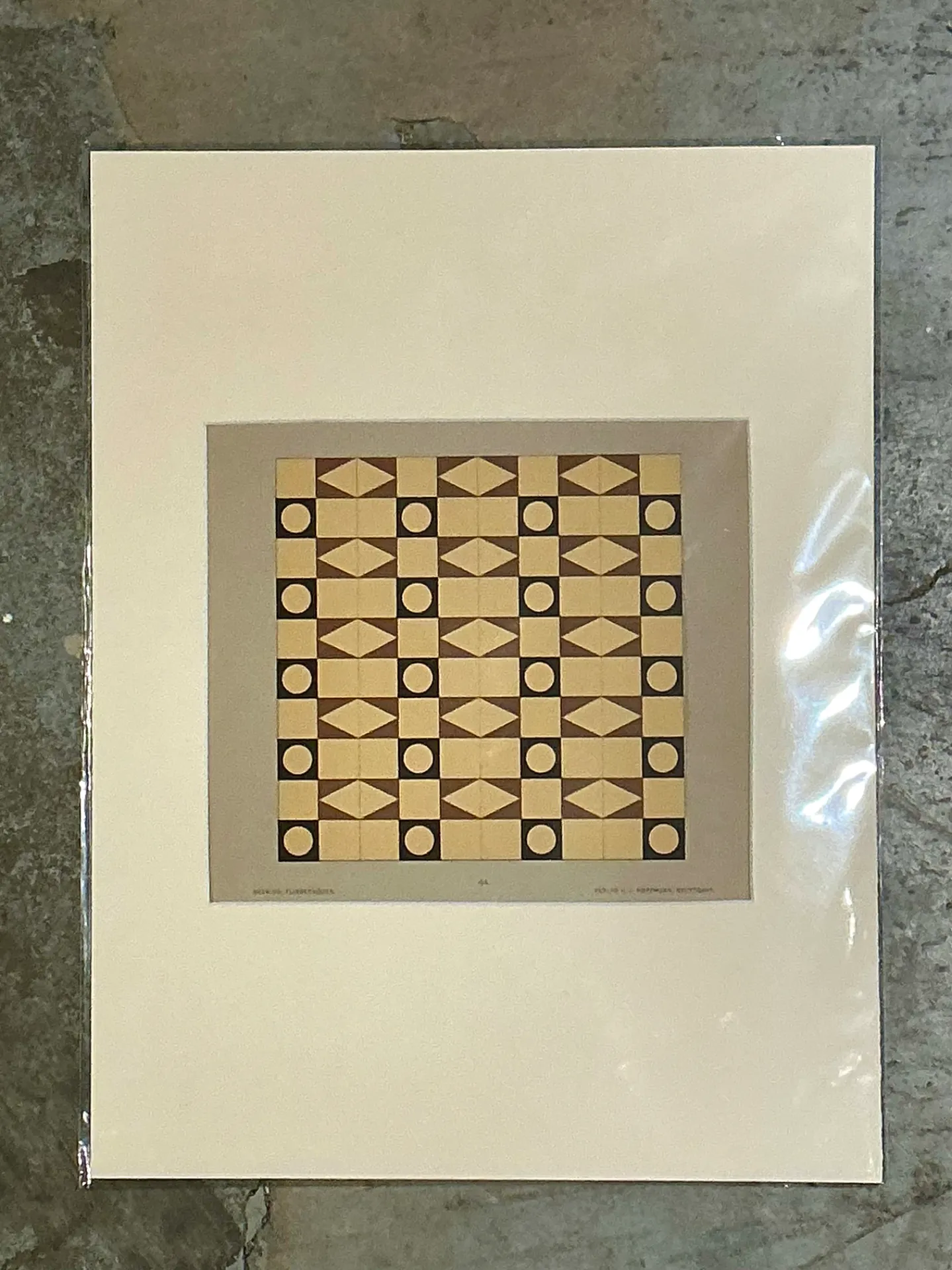 Vintage Mosaic Floor Tile Sample Serigraph — additional photo 5