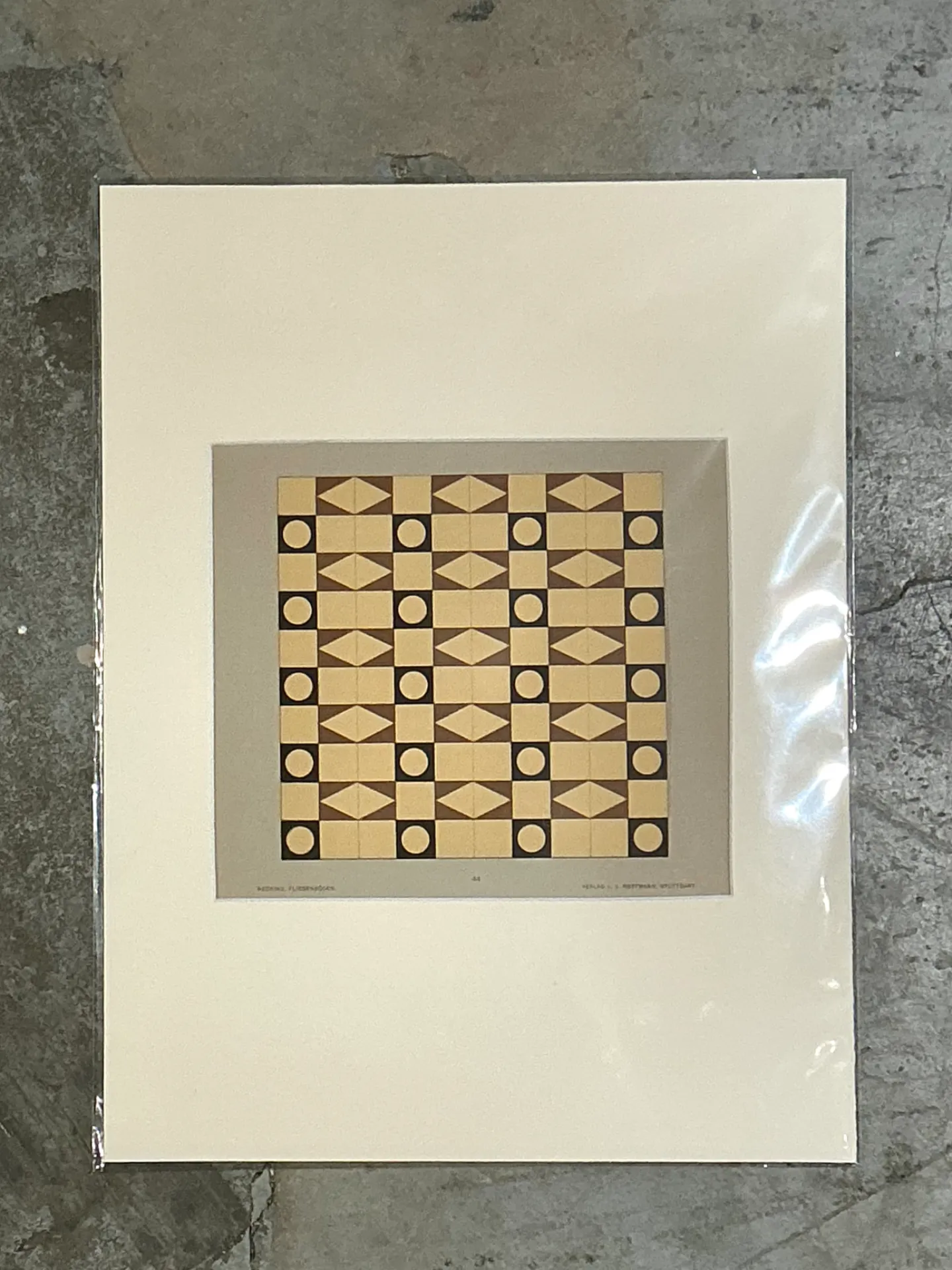 Vintage Mosaic Floor Tile Sample Serigraph — additional photo 2