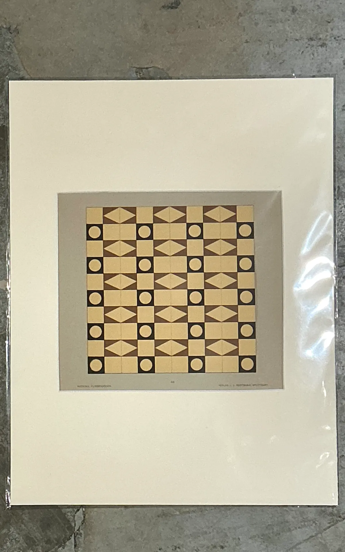 Vintage Mosaic Floor Tile Sample Serigraph — additional photo 2