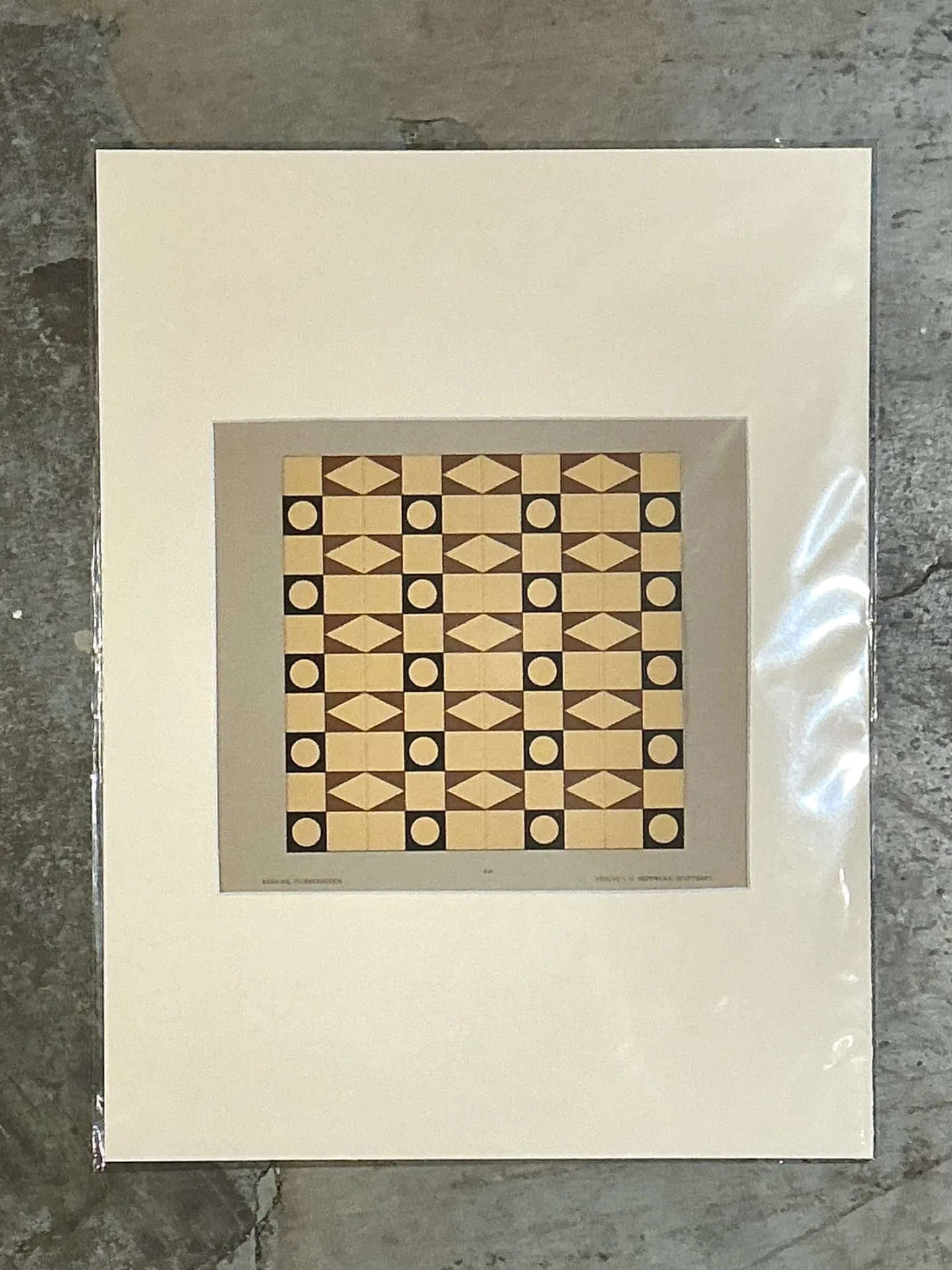 Vintage Mosaic Floor Tile Sample Serigraph — additional photo 1