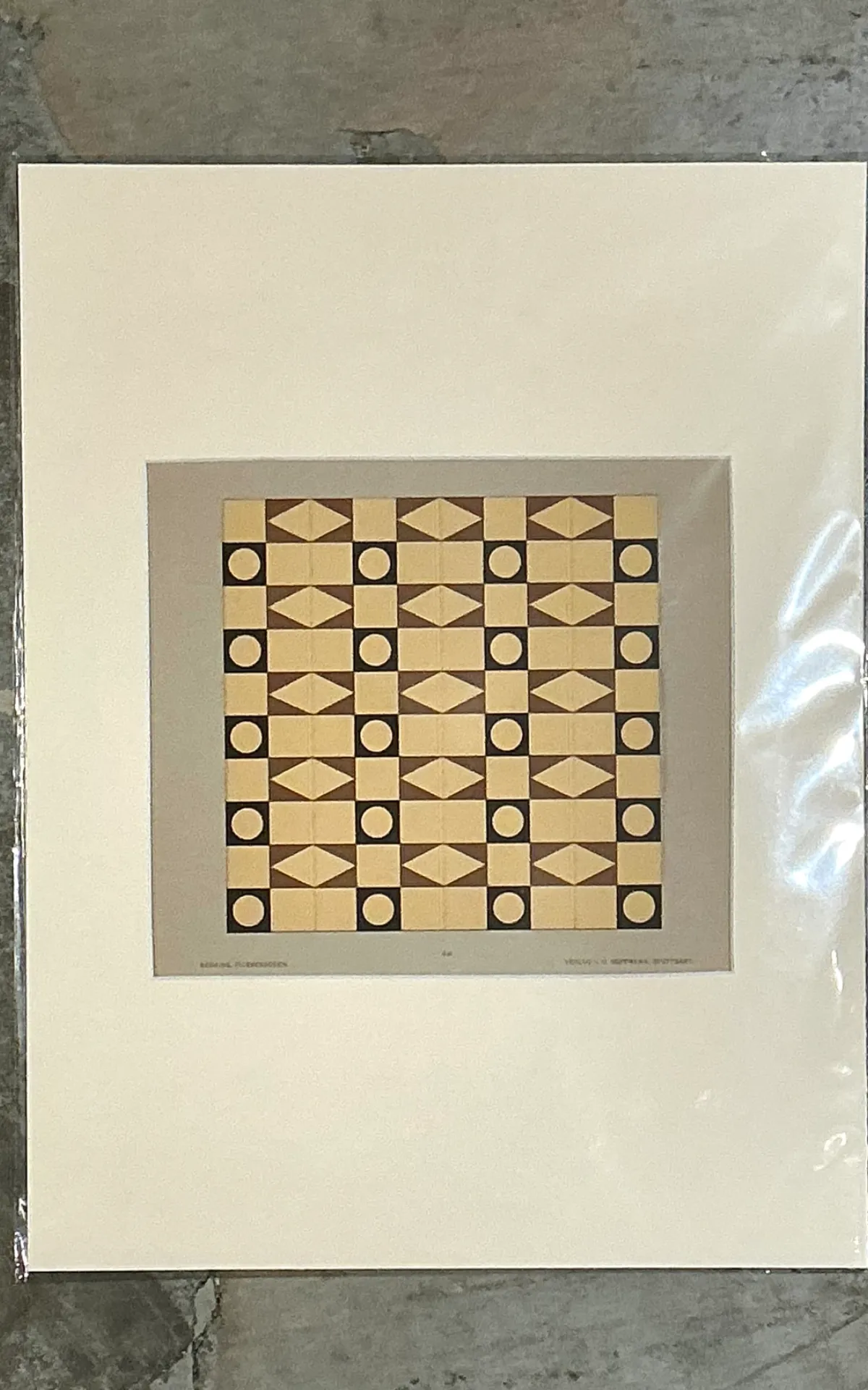 Vintage Mosaic Floor Tile Sample Serigraph