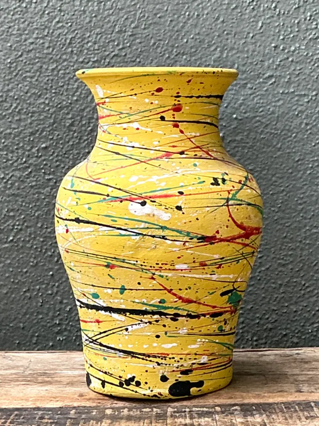 Vintage Splatter Paint Ceramic Vase — additional photo 4