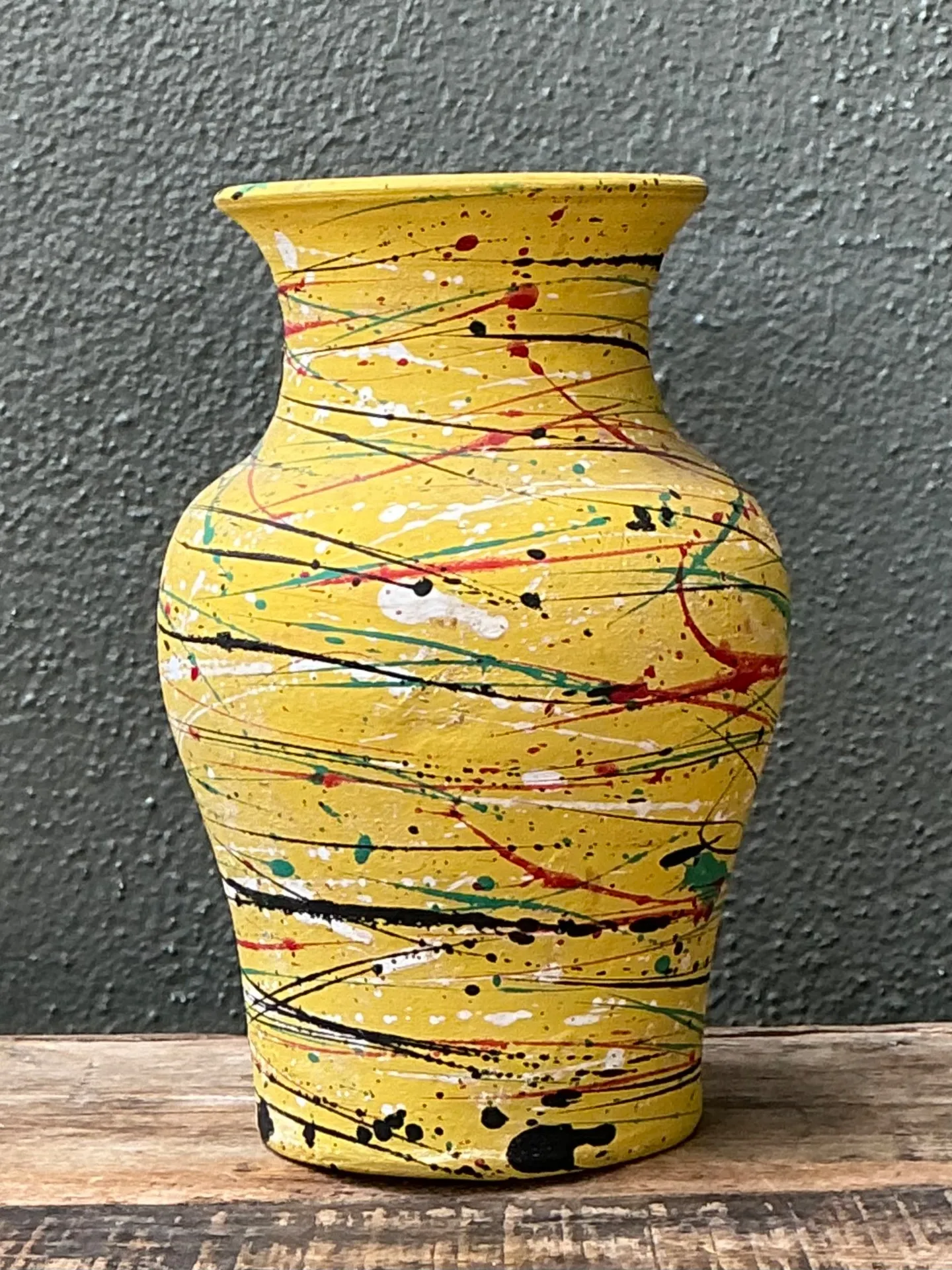 Vintage Splatter Paint Ceramic Vase — additional photo 3