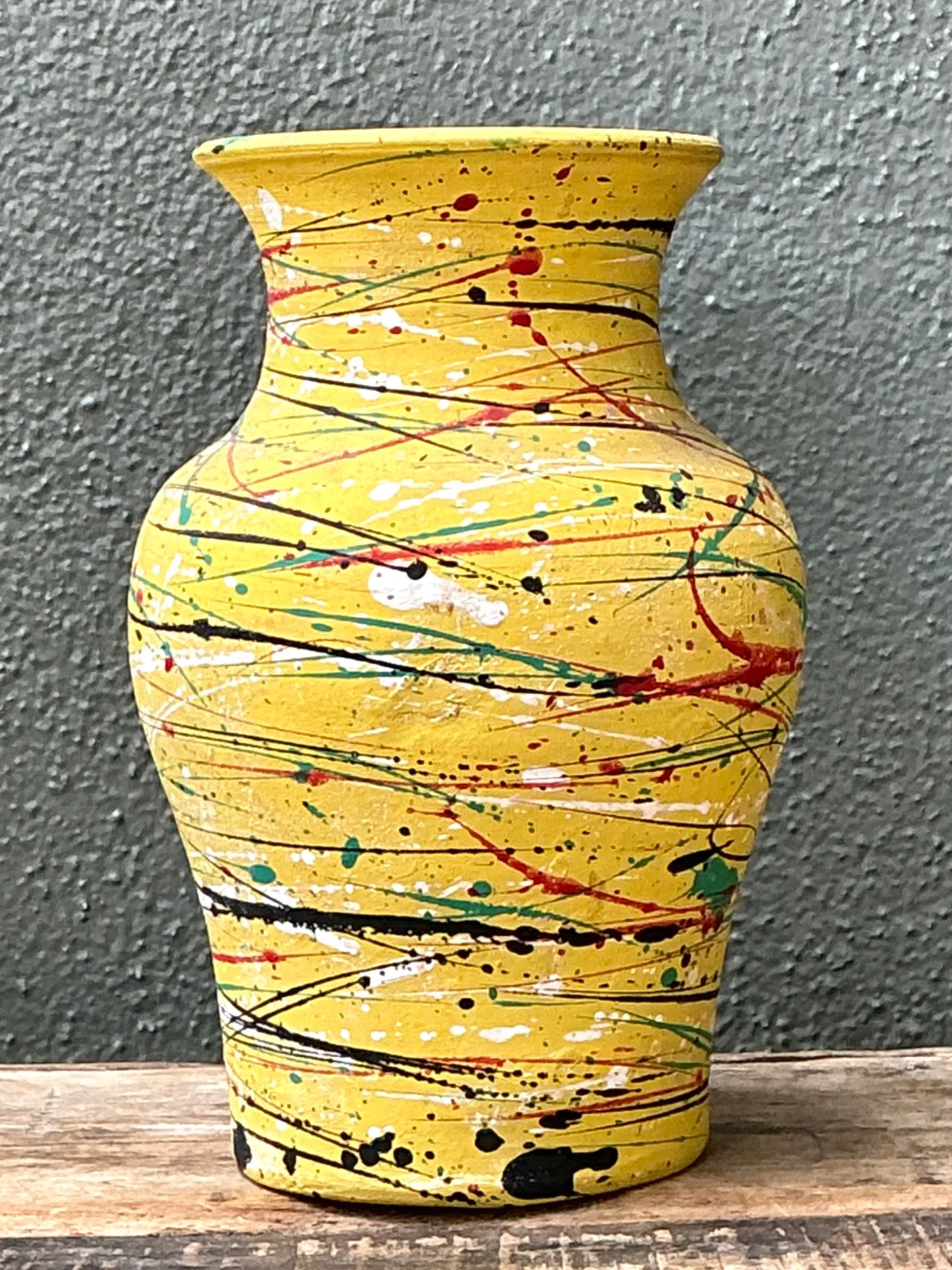 Vintage Splatter Paint Ceramic Vase — additional photo 7