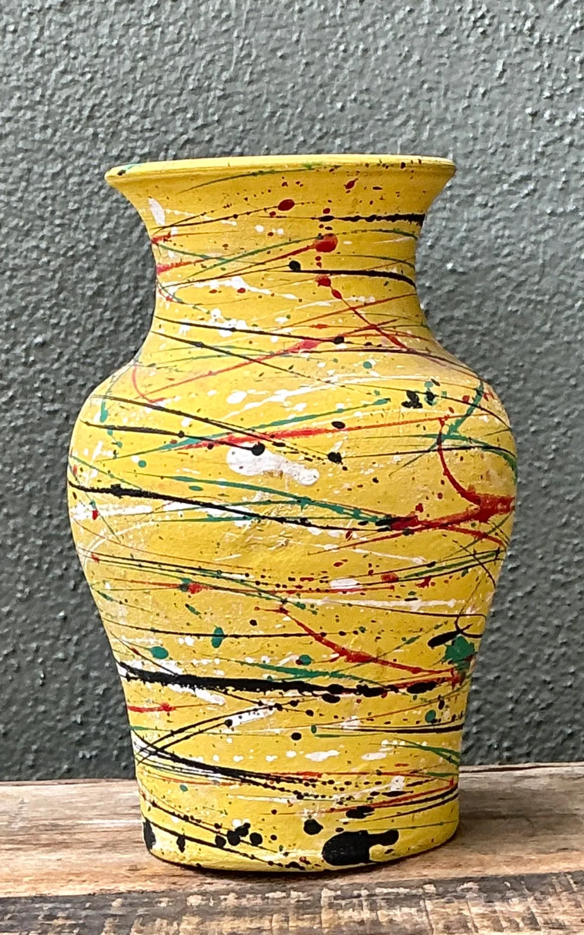 Vintage Splatter Paint Ceramic Vase — additional photo 8