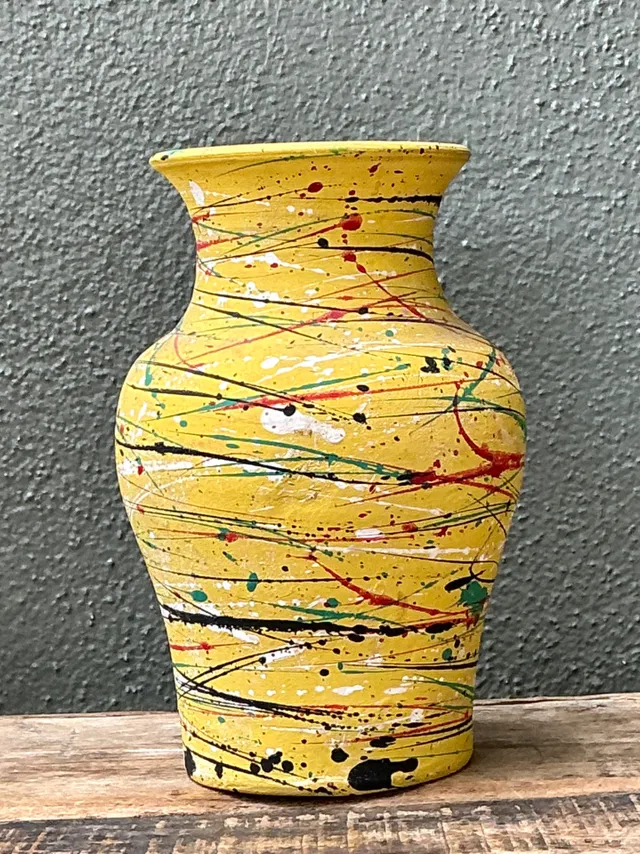 Vintage Splatter Paint Ceramic Vase — additional photo 8