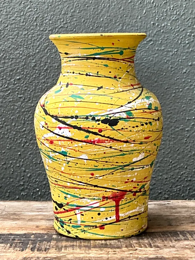 Vintage Splatter Paint Ceramic Vase — additional photo 6