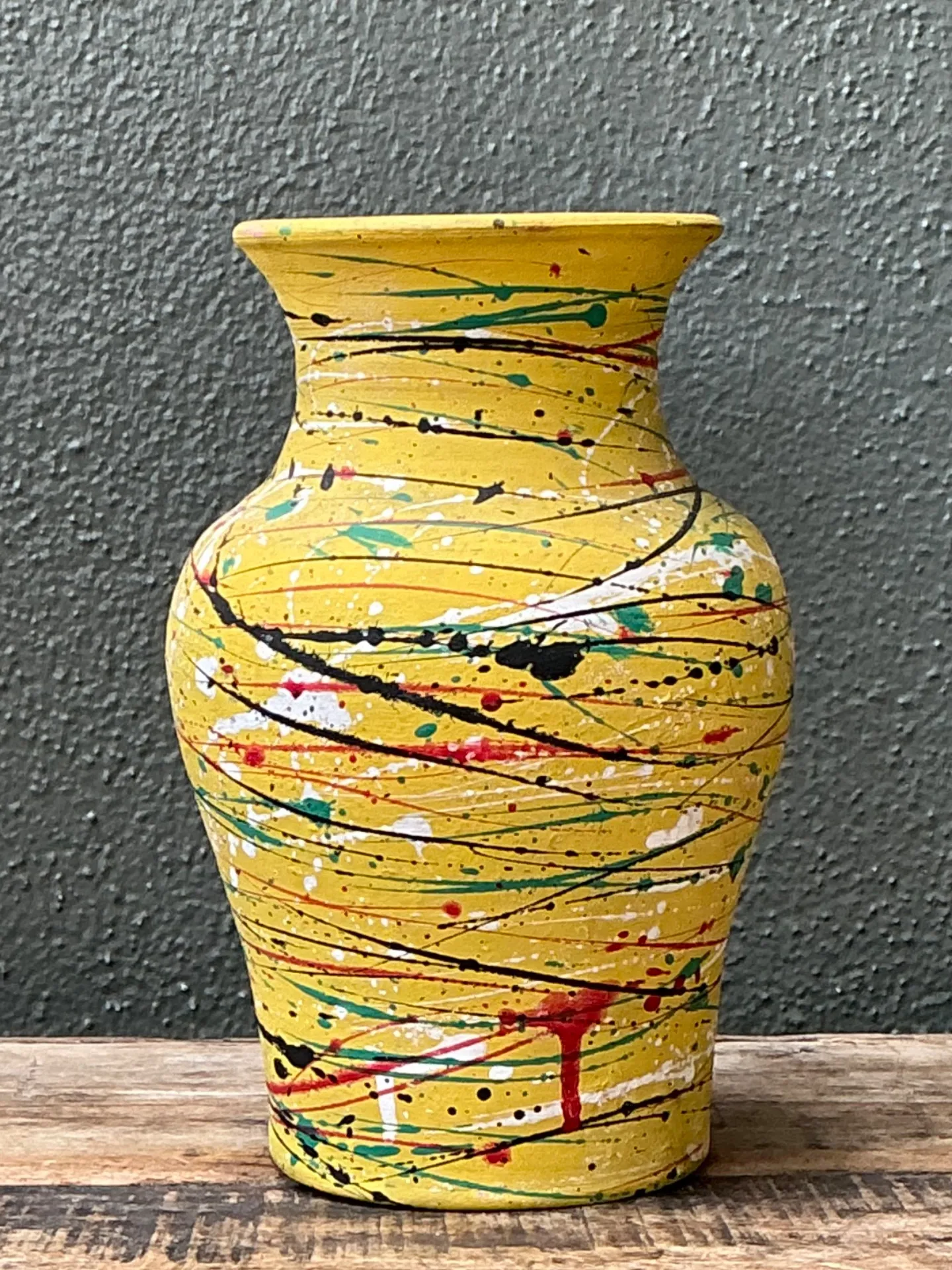 Vintage Splatter Paint Ceramic Vase — additional photo 5