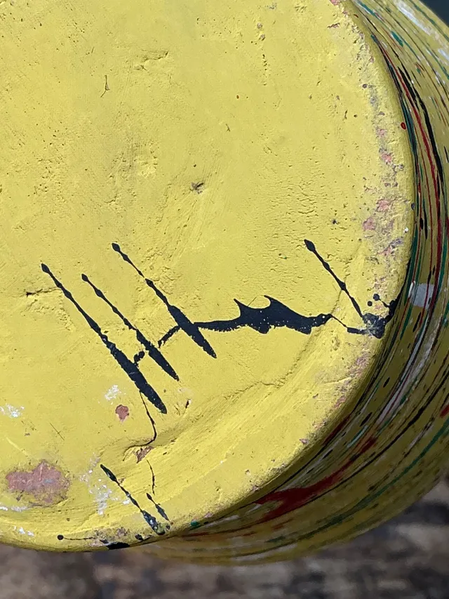 Vintage Splatter Paint Ceramic Vase — additional photo 2