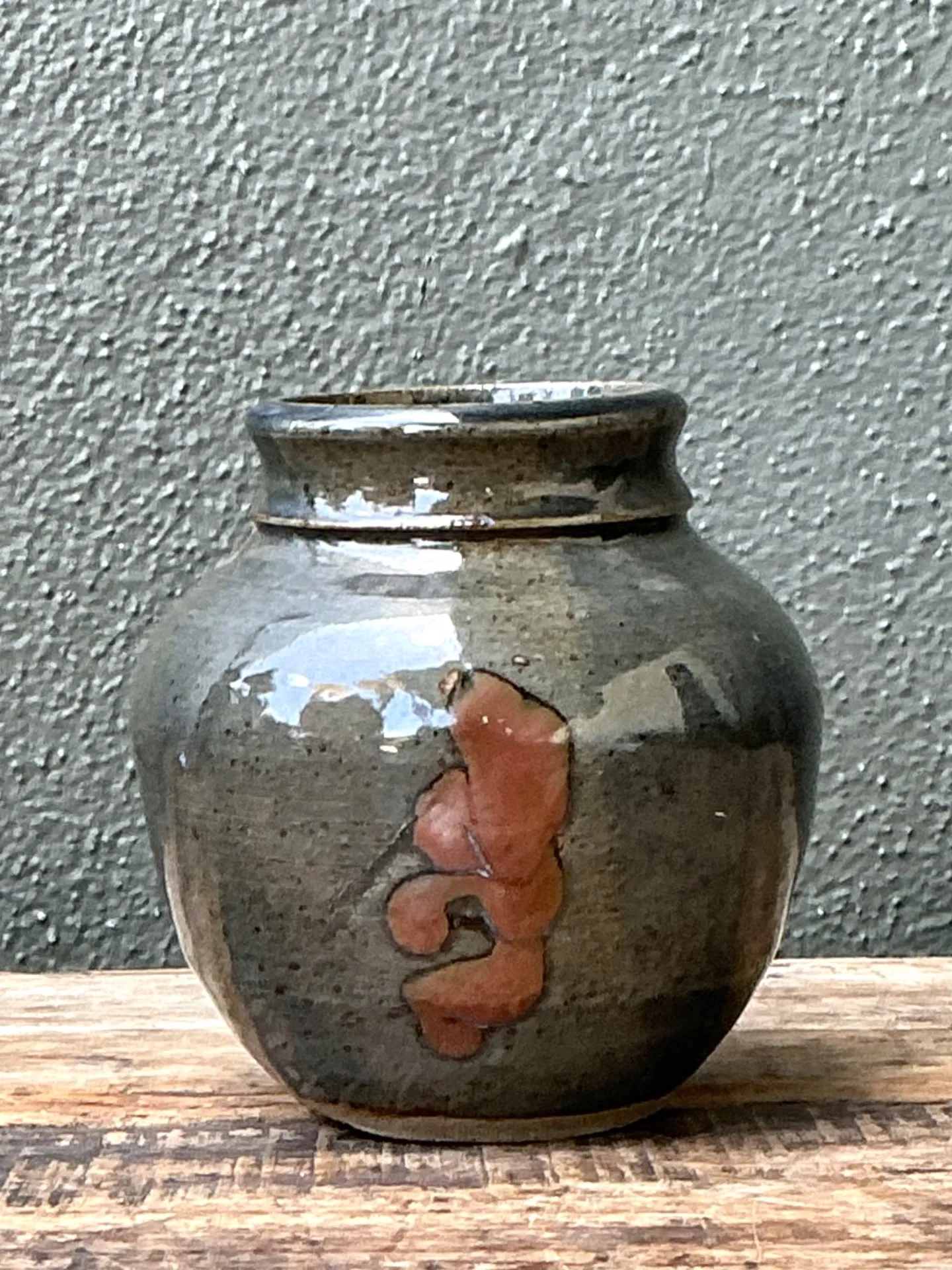 Vintage Glazed Ceramic Vase — additional photo 2