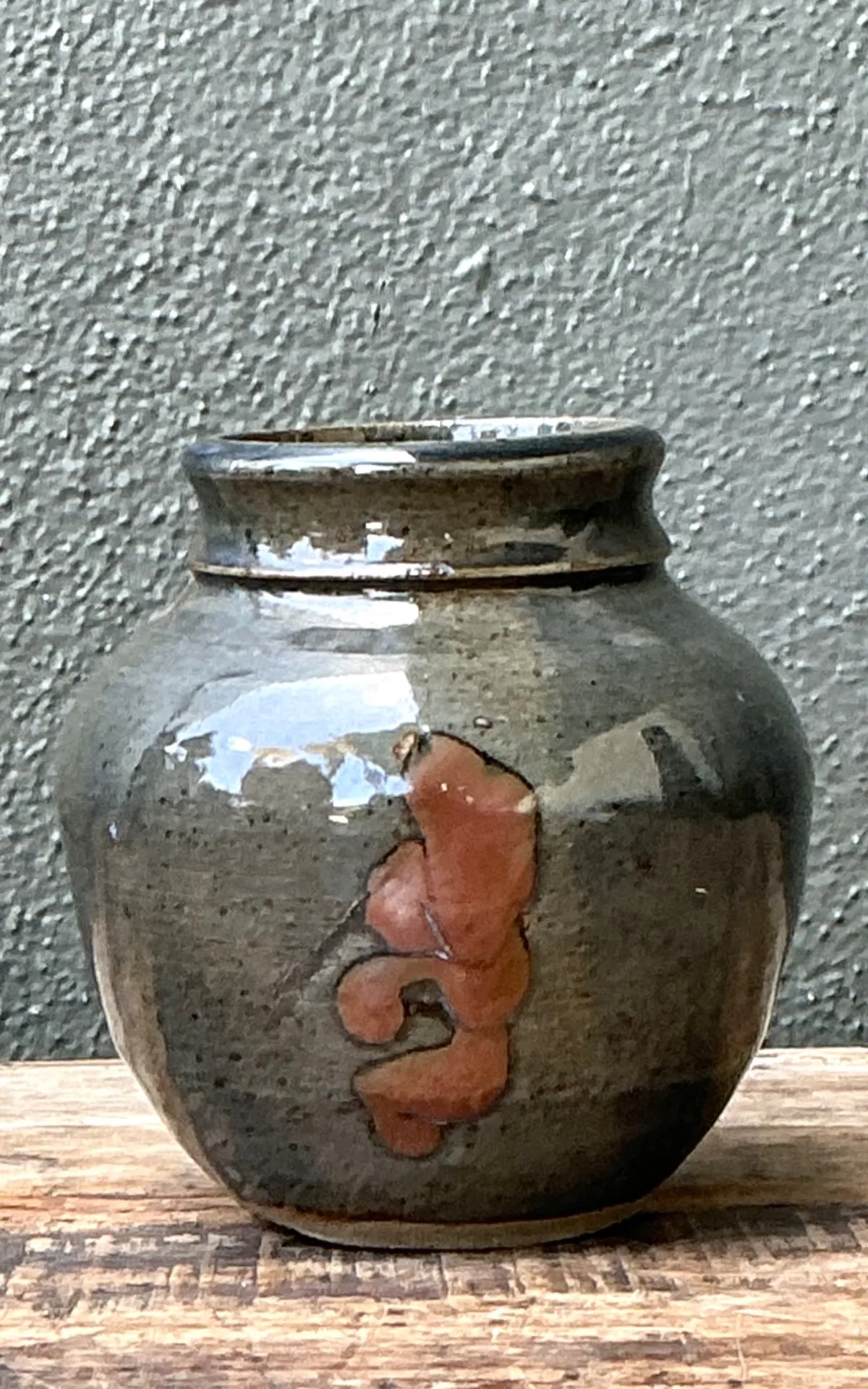 Vintage Glazed Ceramic Vase — additional photo 2