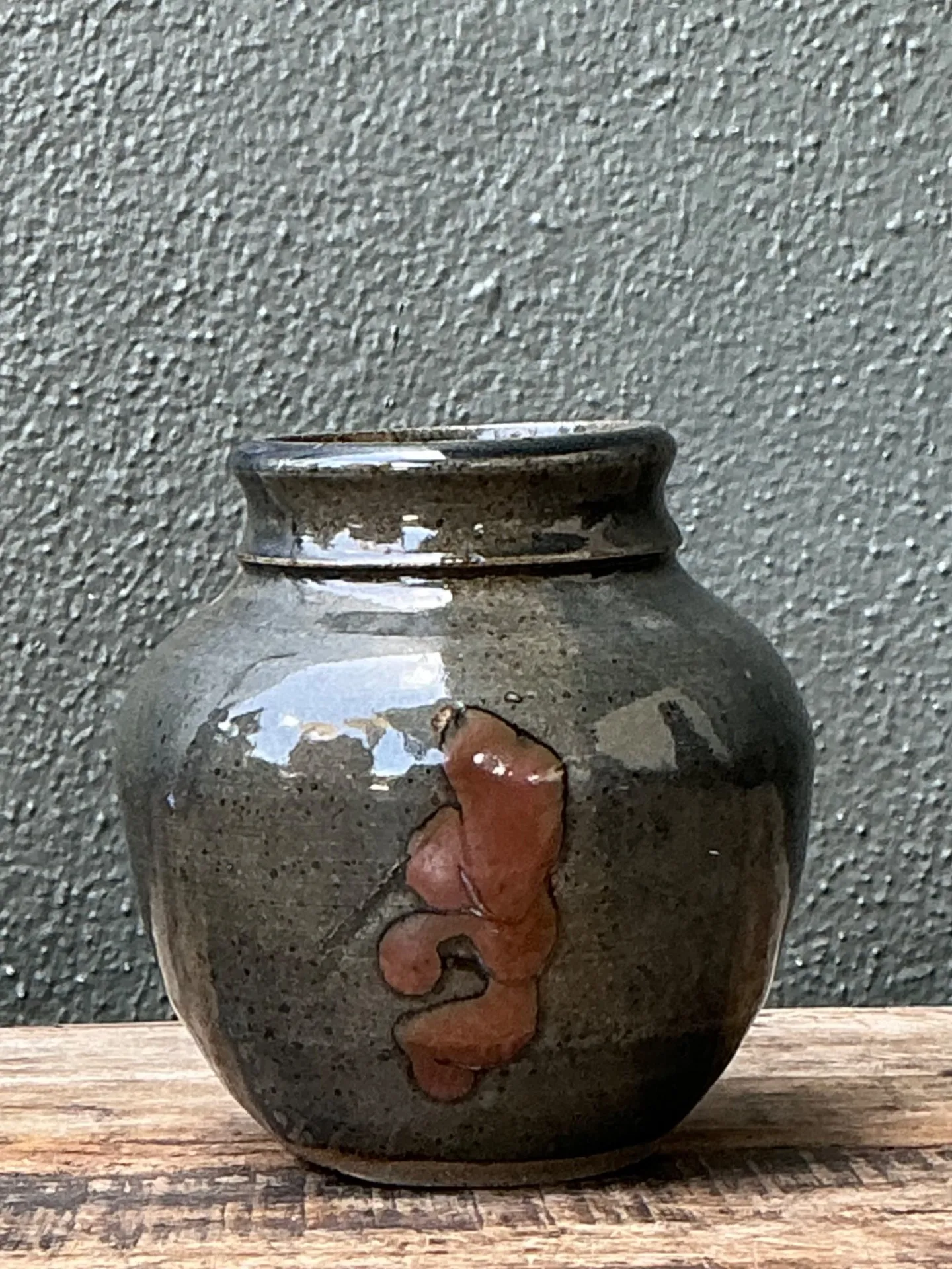 Vintage Glazed Ceramic Vase — additional photo 6
