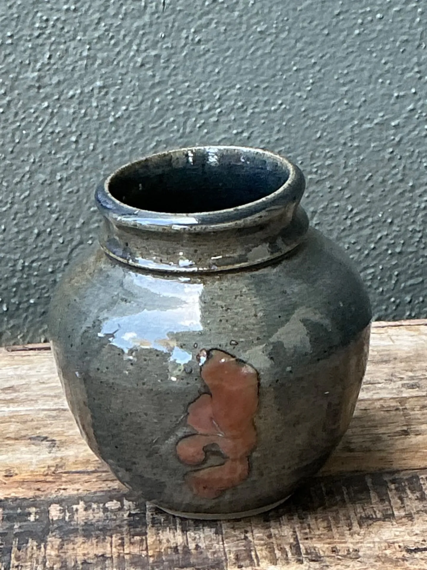 Vintage Glazed Ceramic Vase — additional photo 1