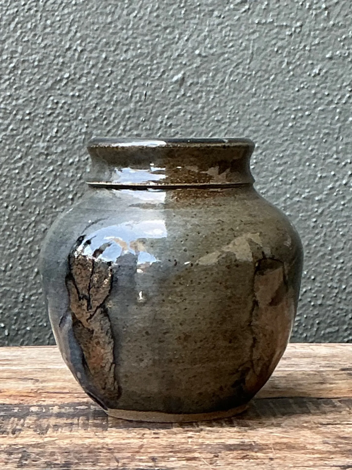 Vintage Glazed Ceramic Vase — additional photo 3