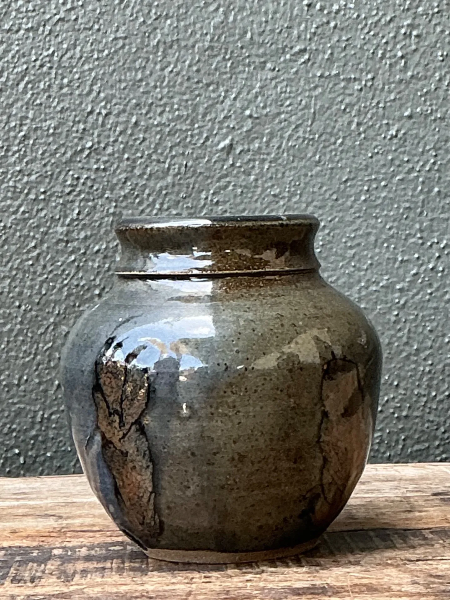 Vintage Glazed Ceramic Vase — additional photo 4