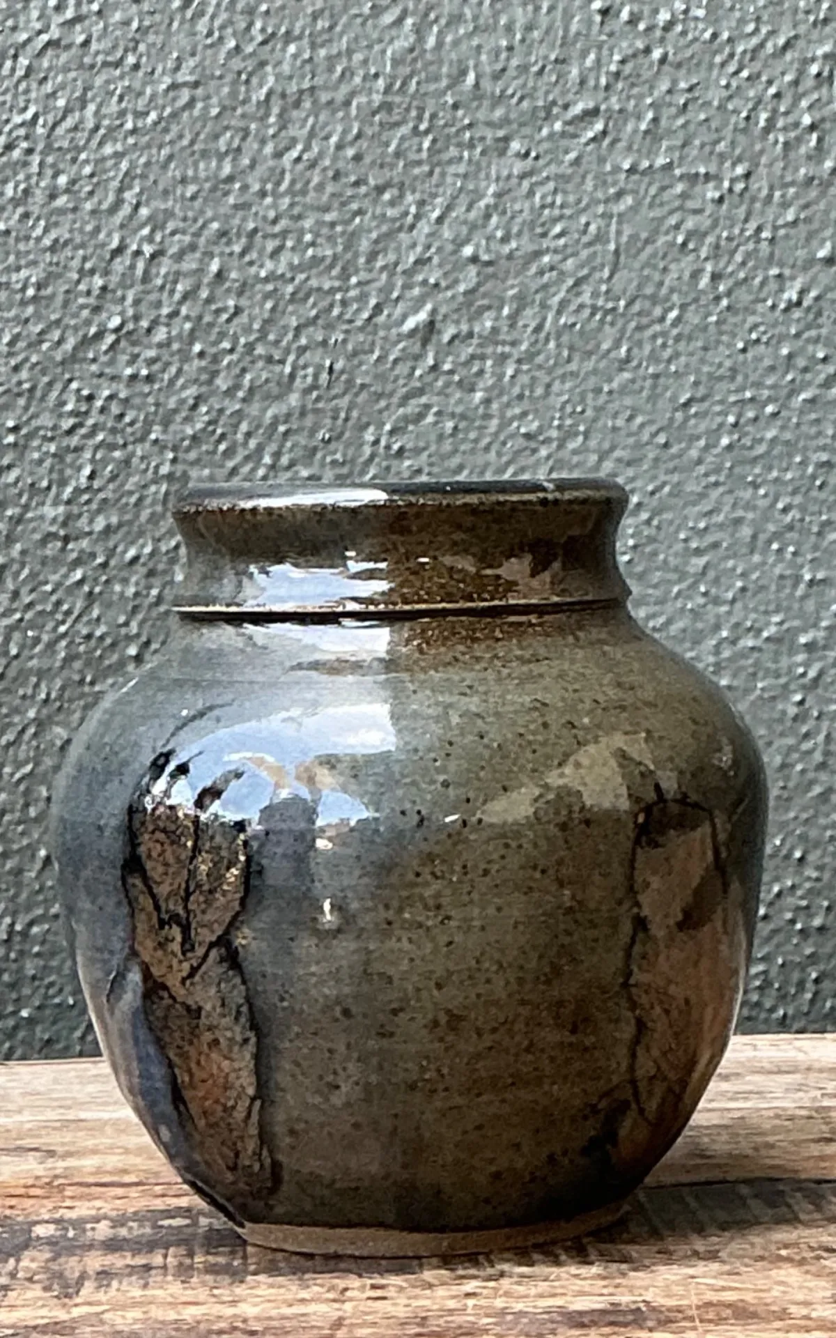 Vintage Glazed Ceramic Vase — additional photo 4