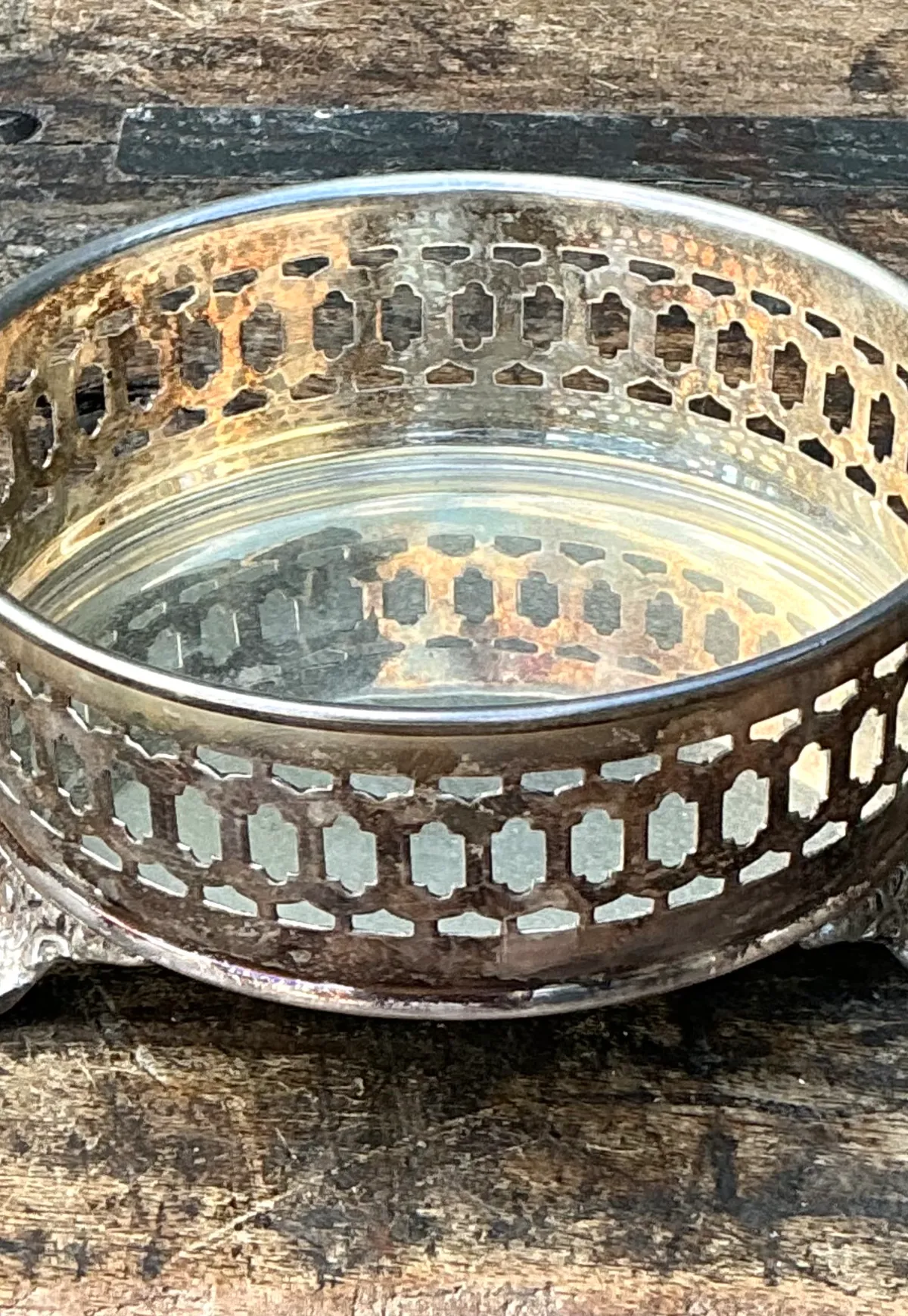 Vintage Silver Plate Wine Coaster