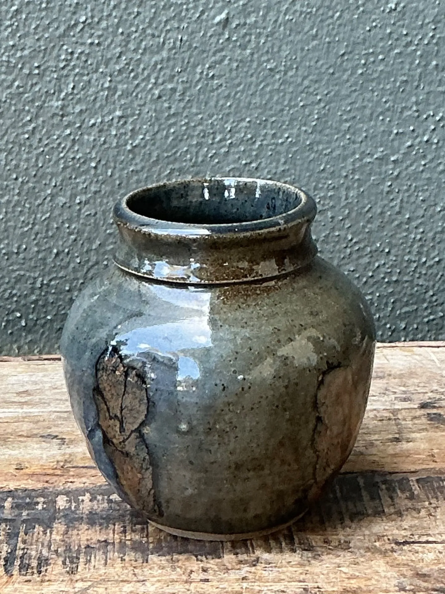 Vintage Glazed Ceramic Vase — additional photo 8