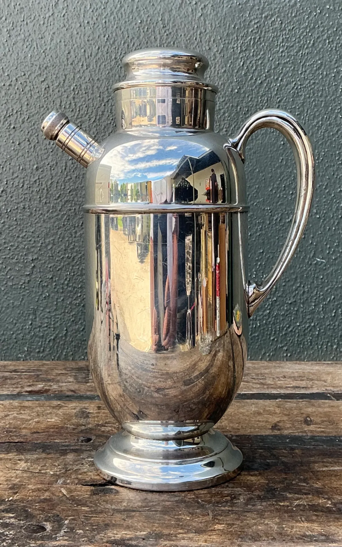 Vintage Art Deco Silver Plate Cocktail Pitcher — additional photo 3