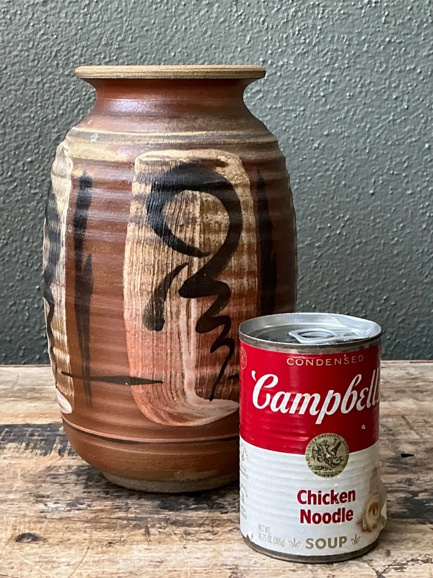 Vintage Handcrafted Ceramic Vase with Abstract Motif — additional photo 1