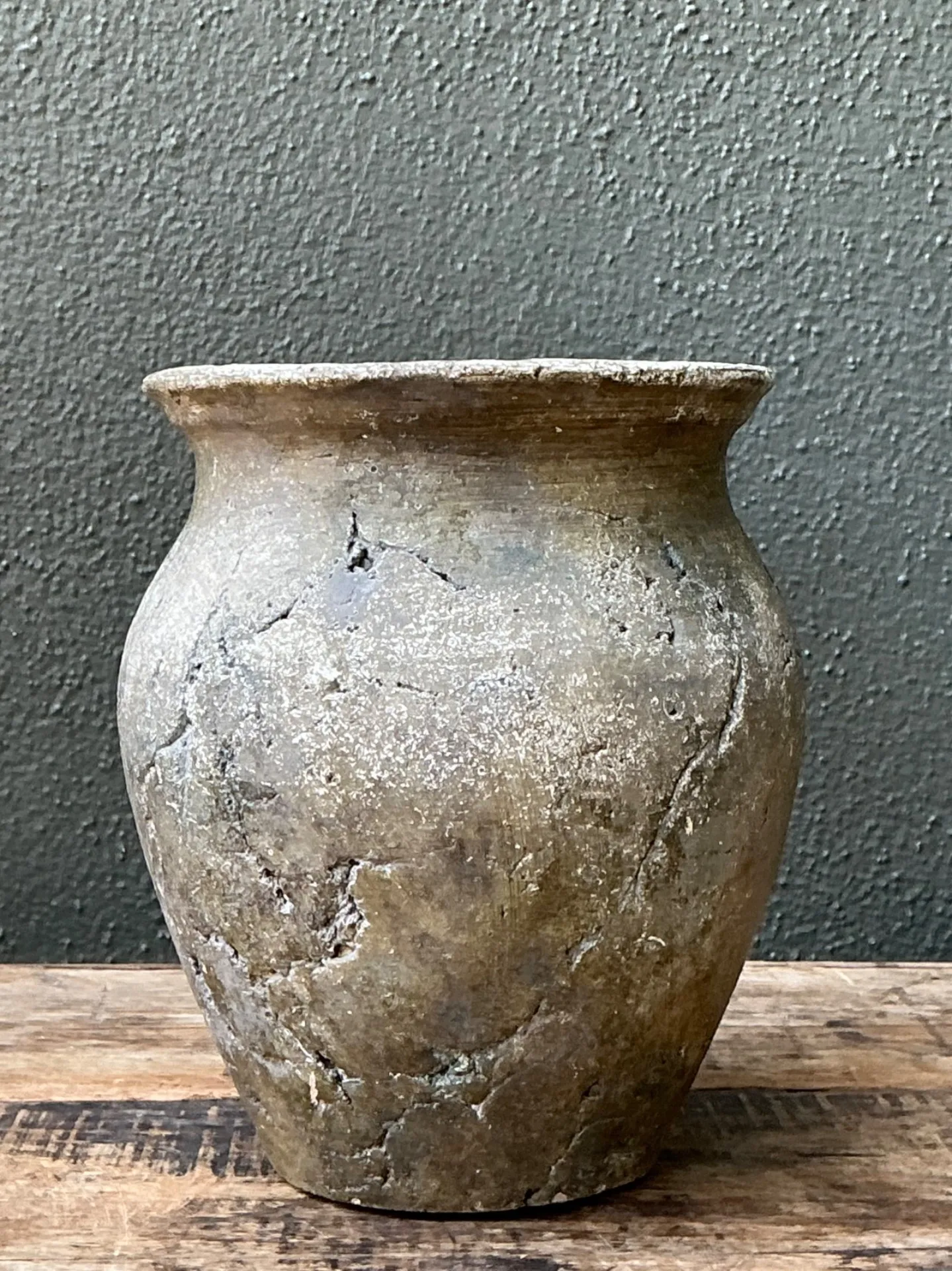 Vintage Textured Ceramic Pottery Vase — additional photo 5