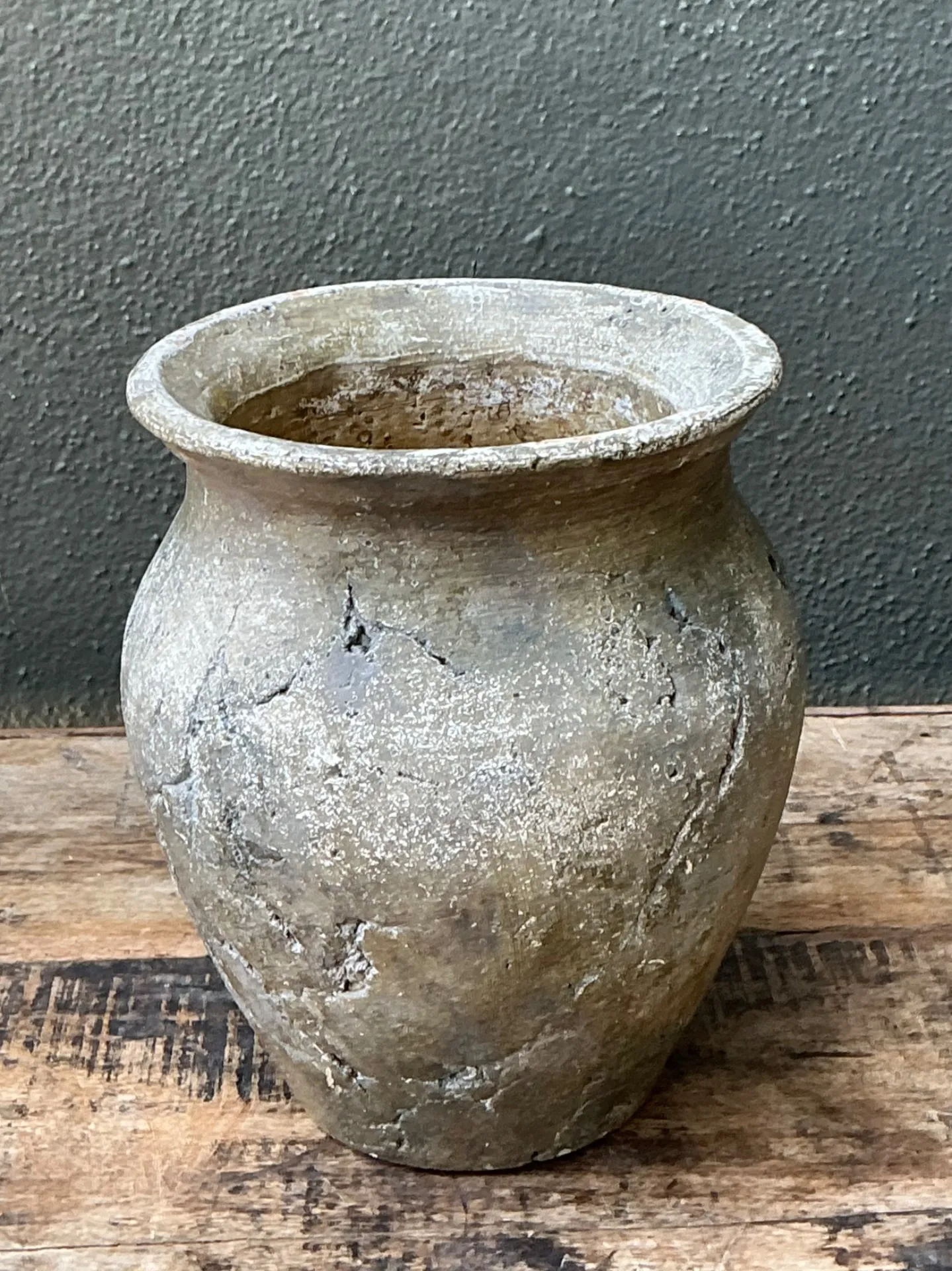 Vintage Textured Ceramic Pottery Vase — additional photo 8