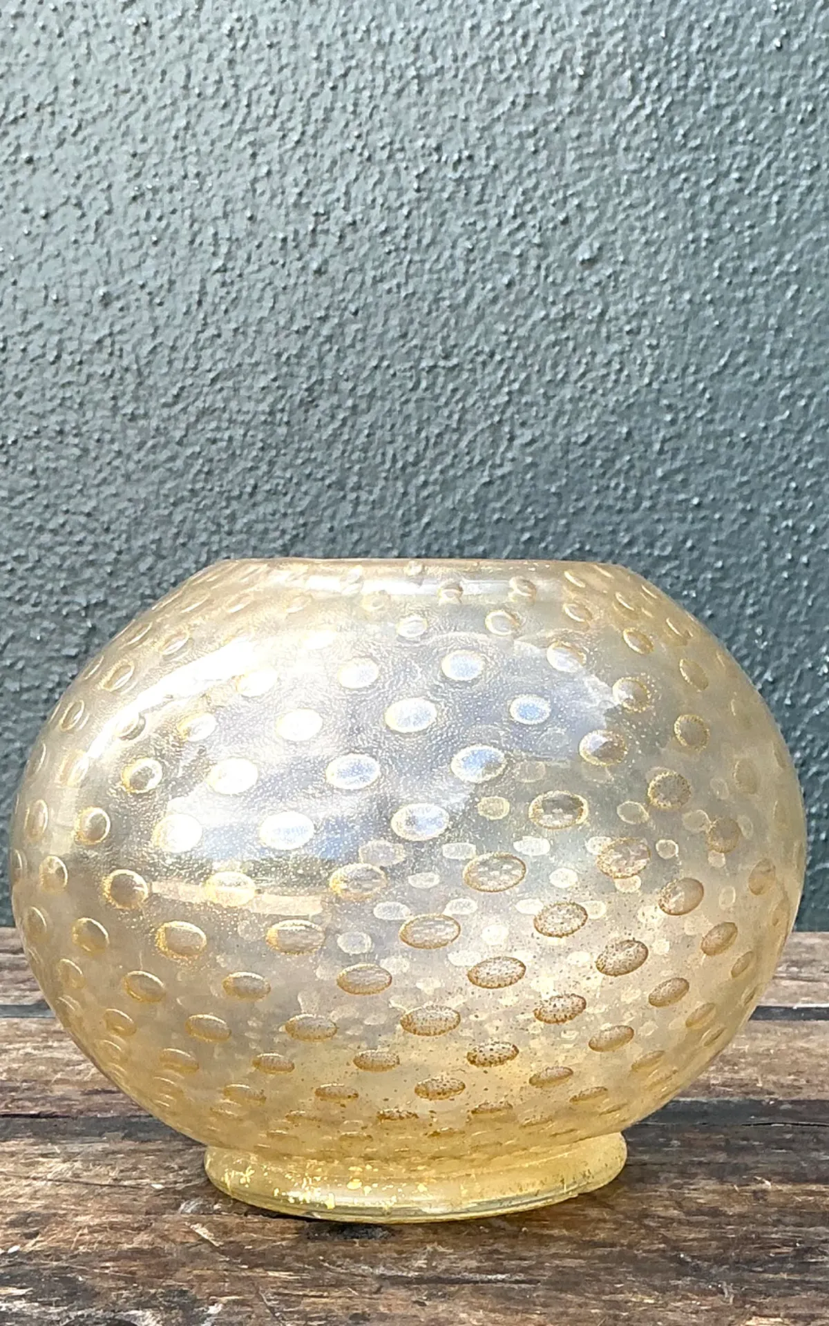 Vintage Gold Flecked Glass Bowl After Murano — additional photo 6