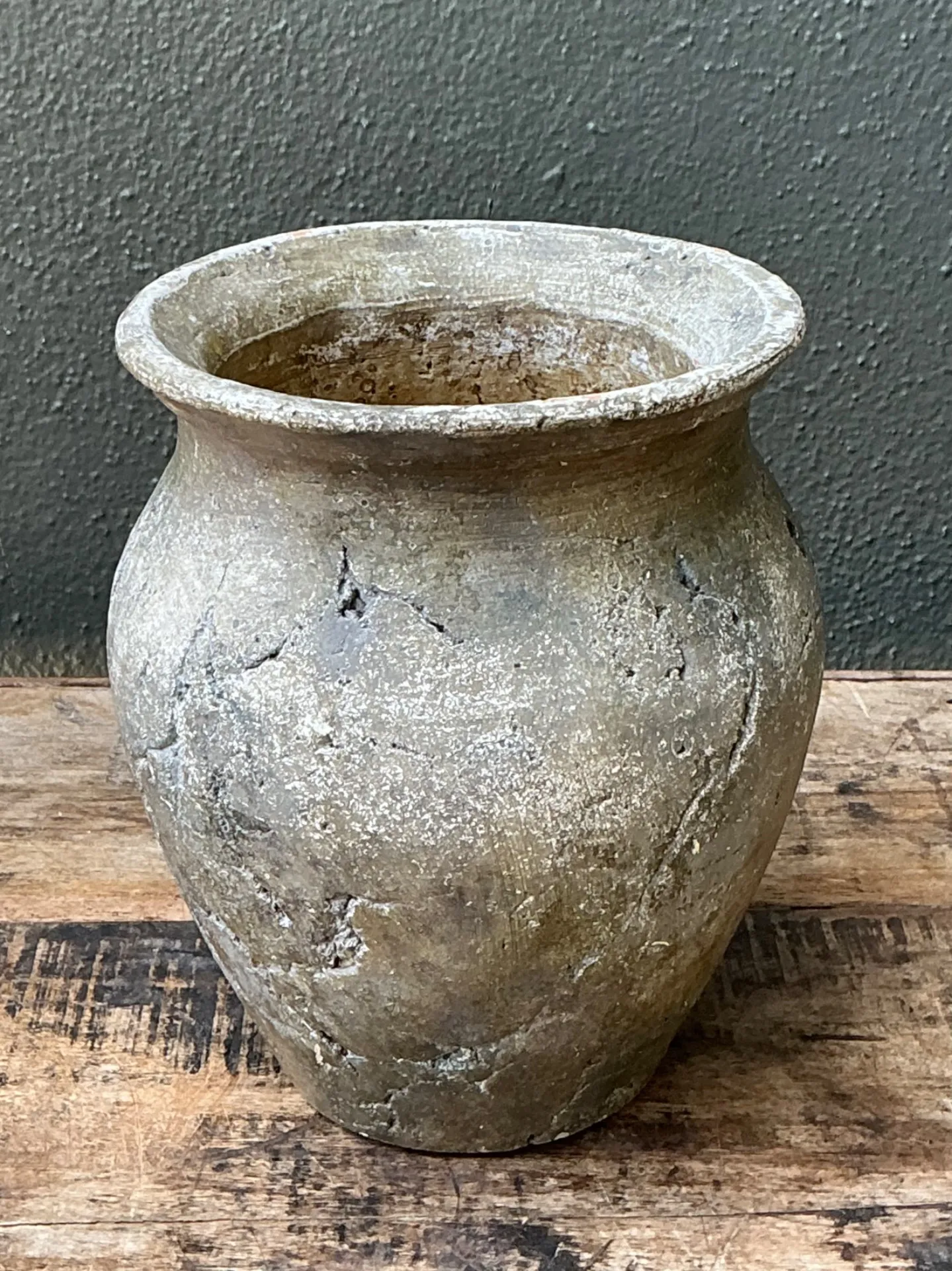 Vintage Textured Ceramic Pottery Vase — additional photo 1