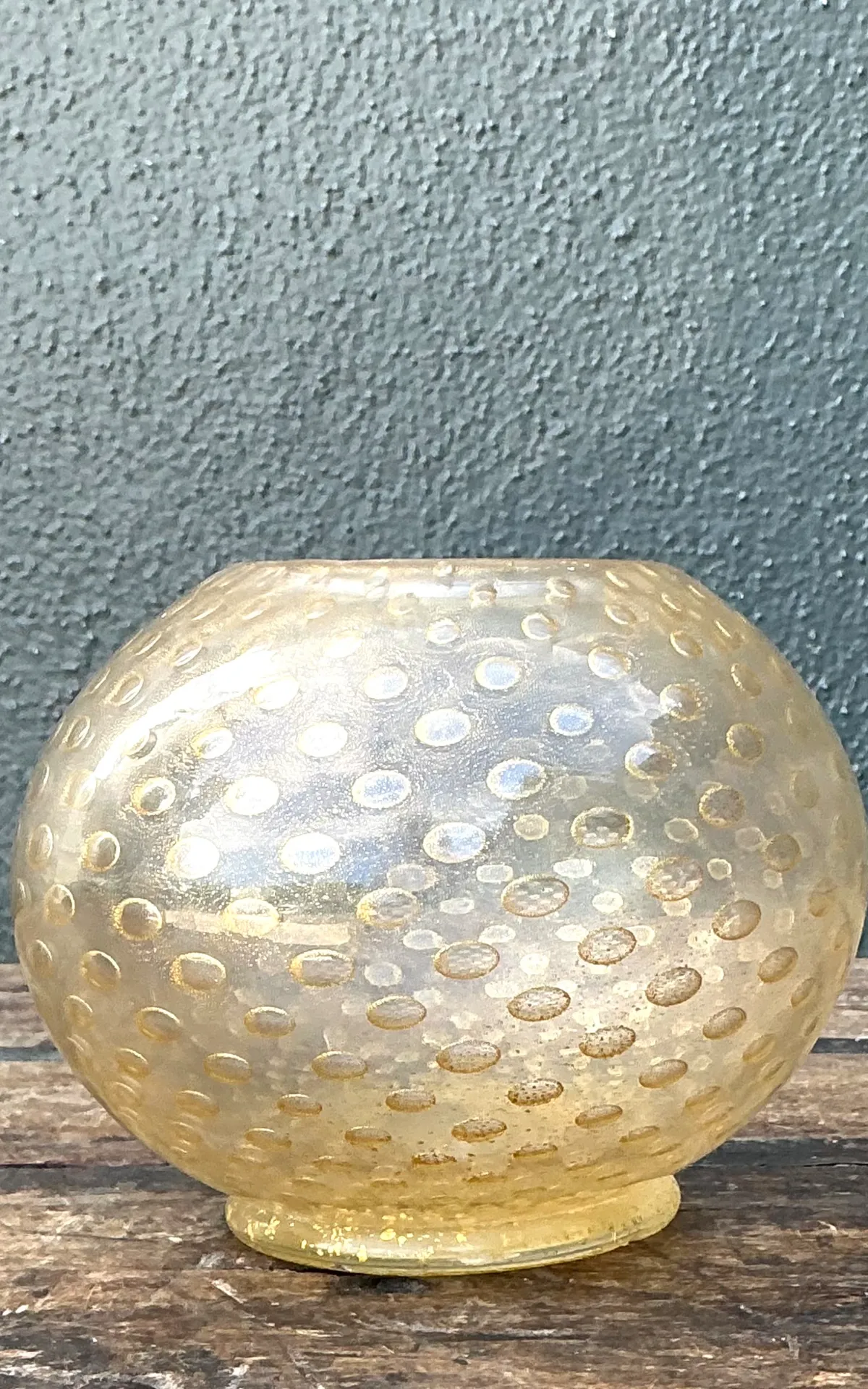 Vintage Gold Flecked Glass Bowl After Murano — additional photo 7
