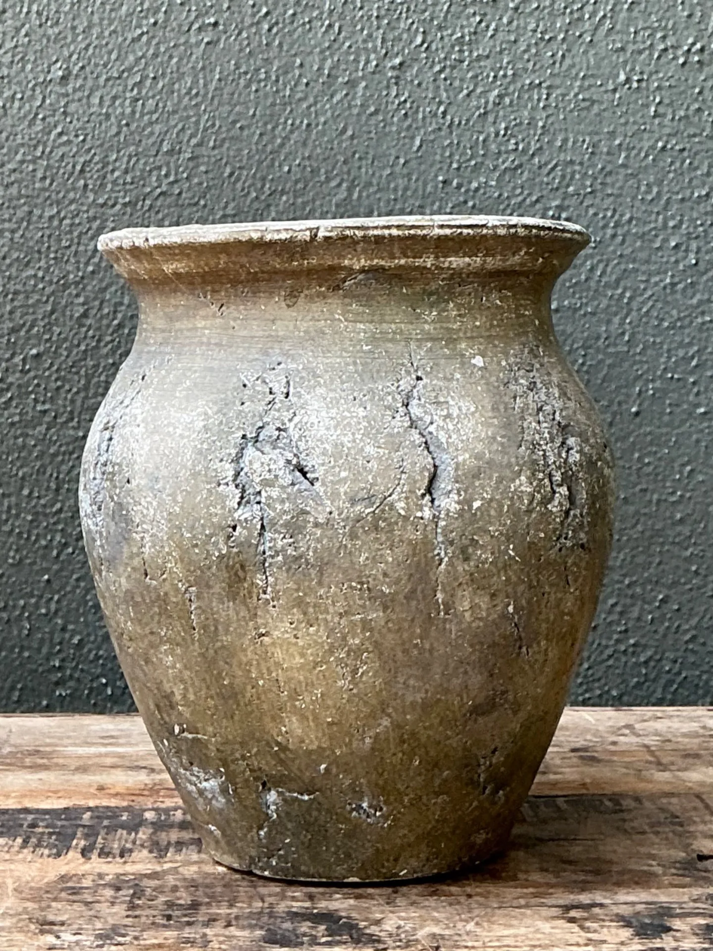 Vintage Textured Ceramic Pottery Vase — additional photo 4