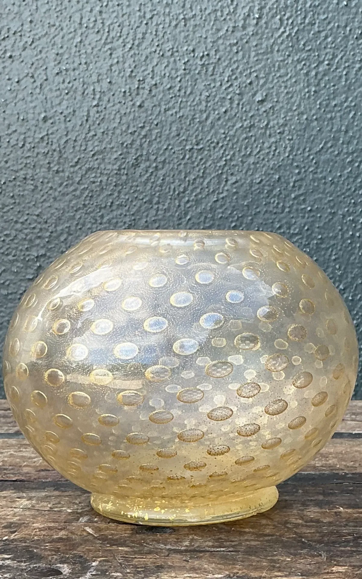 Vintage Gold Flecked Glass Bowl After Murano — additional photo 4