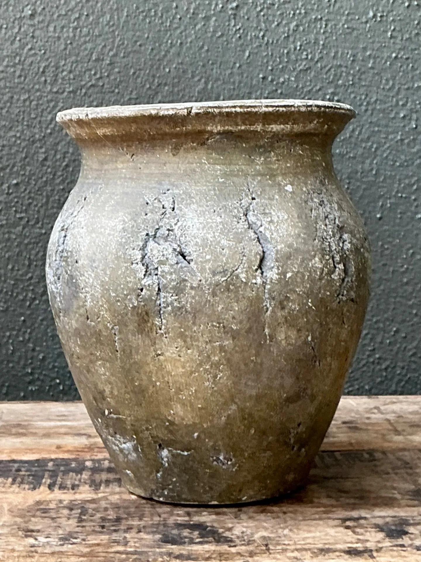 Vintage Textured Ceramic Pottery Vase — additional photo 6
