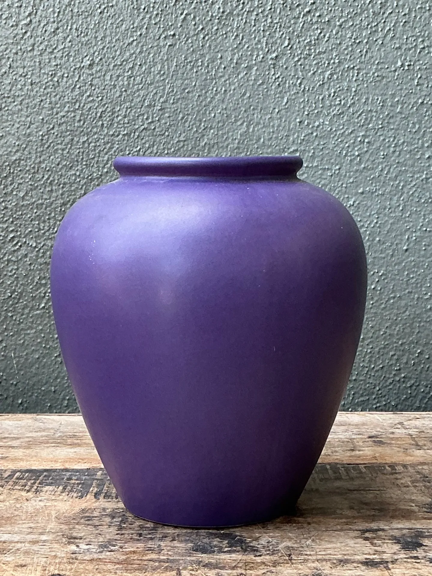 Vintage West German Handcrafted Purple Ceramic Vessel — additional photo 4