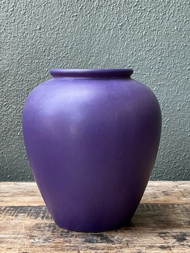 Vintage West German Handcrafted Purple Ceramic Vessel — additional photo 4