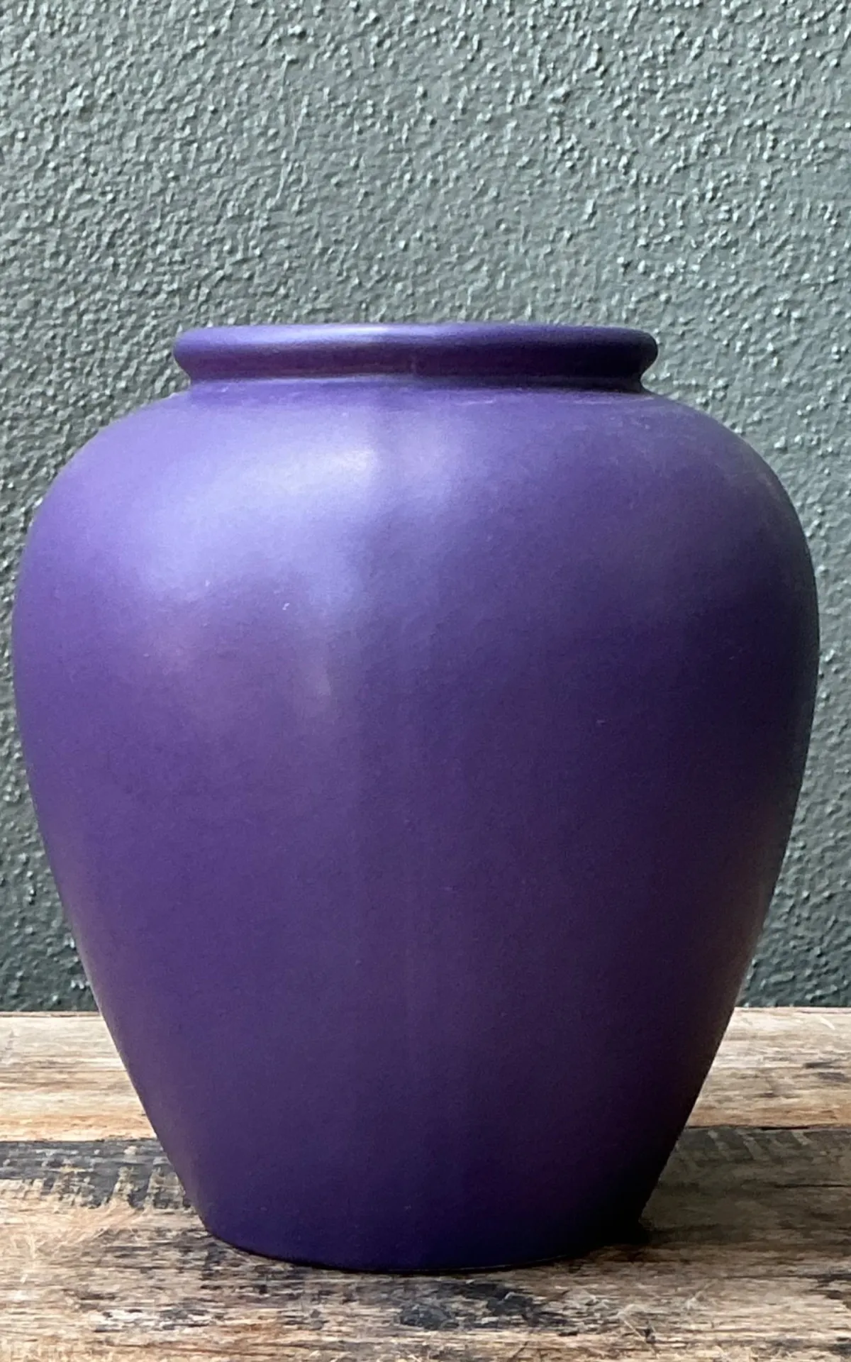 Vintage West German Handcrafted Purple Ceramic Vessel — additional photo 5
