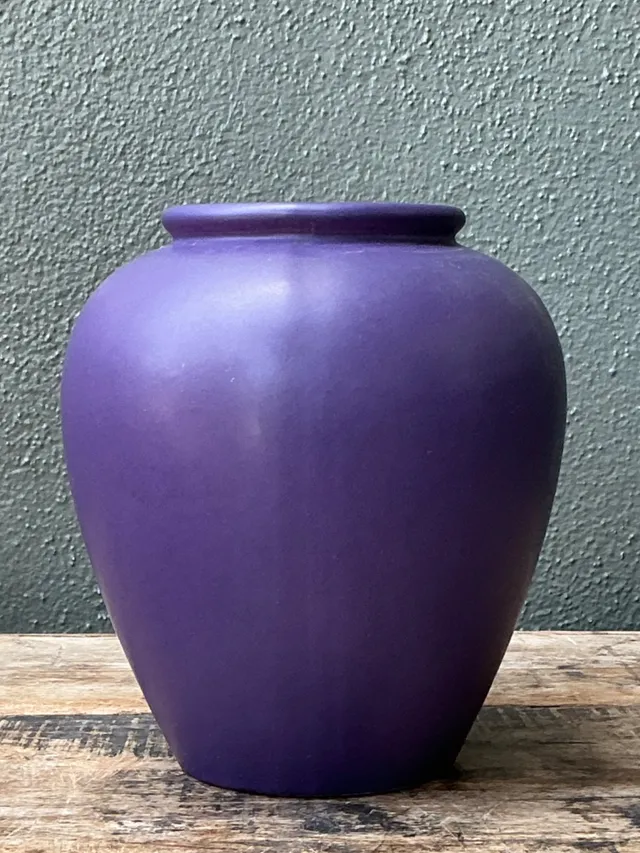 Vintage West German Handcrafted Purple Ceramic Vessel — additional photo 5