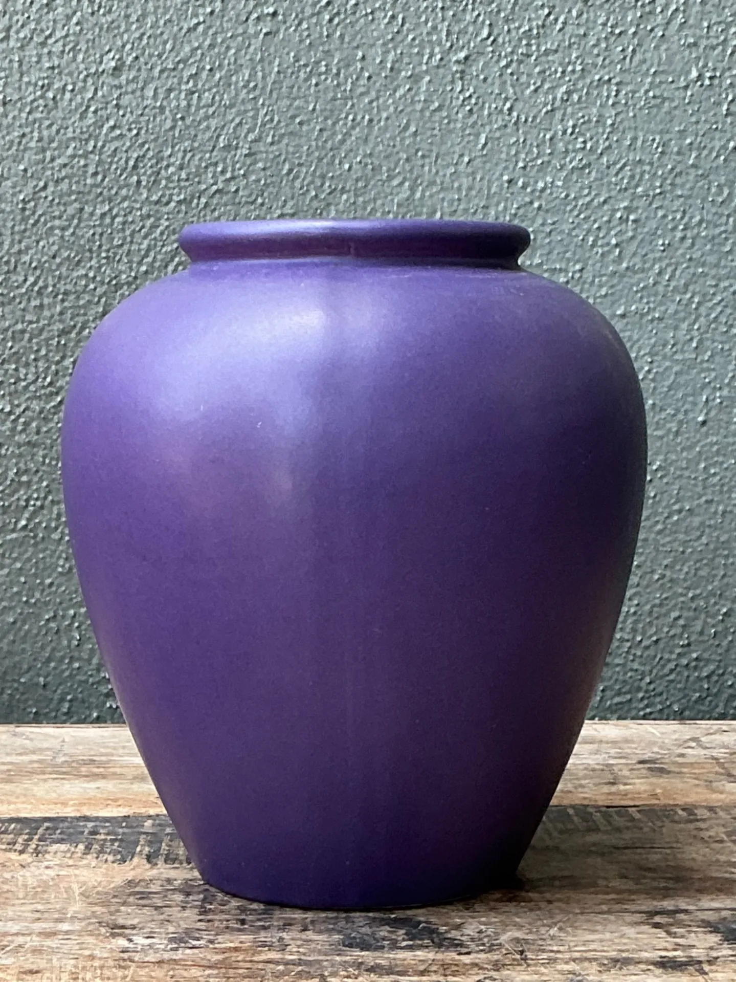 Vintage West German Handcrafted Purple Ceramic Vessel — additional photo 6