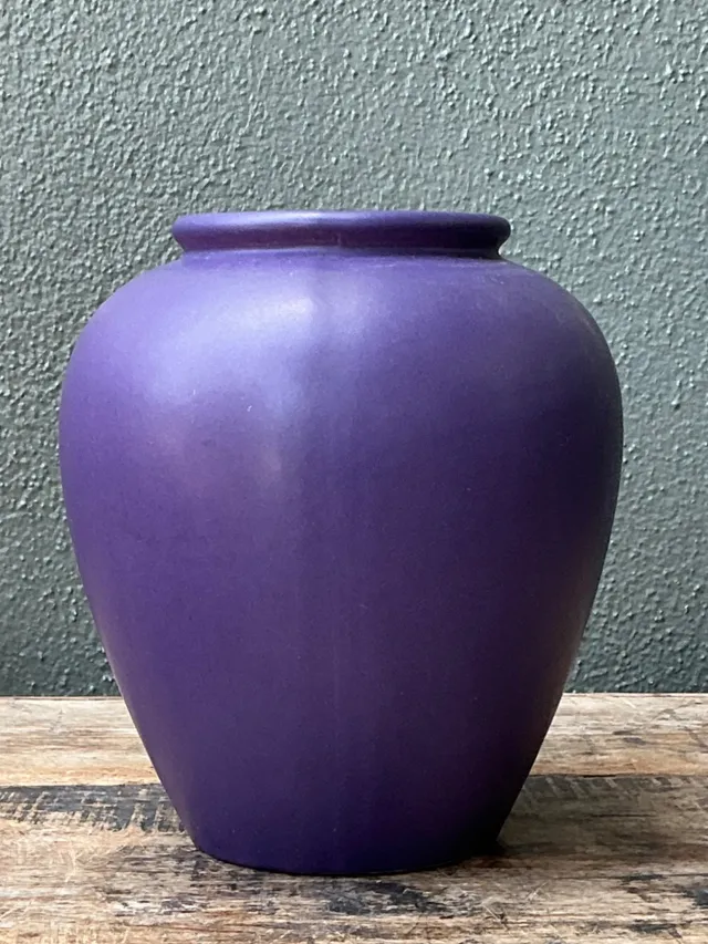 Vintage West German Handcrafted Purple Ceramic Vessel — additional photo 6
