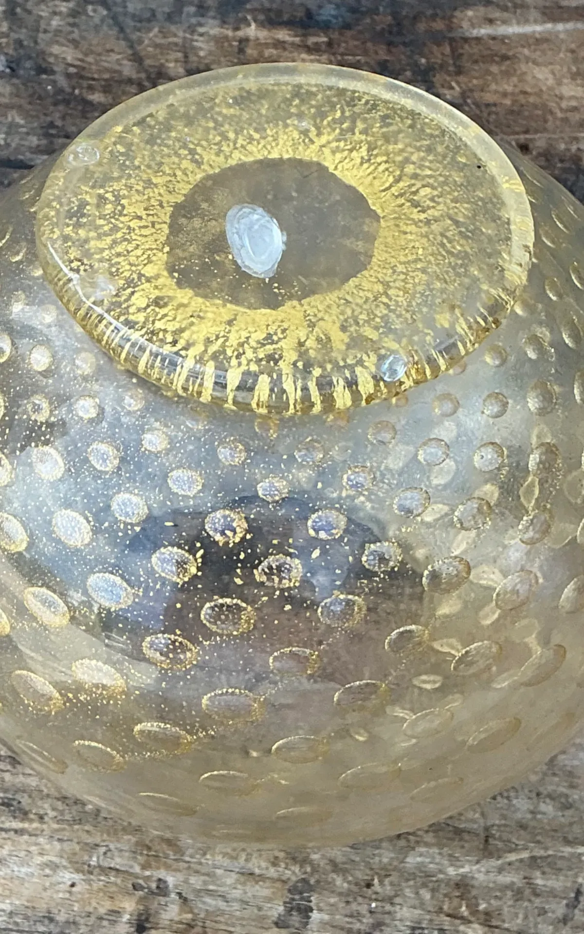Vintage Gold Flecked Glass Bowl After Murano — additional photo 3