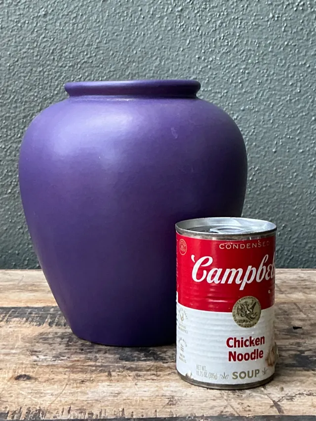 Vintage West German Handcrafted Purple Ceramic Vessel — additional photo 1
